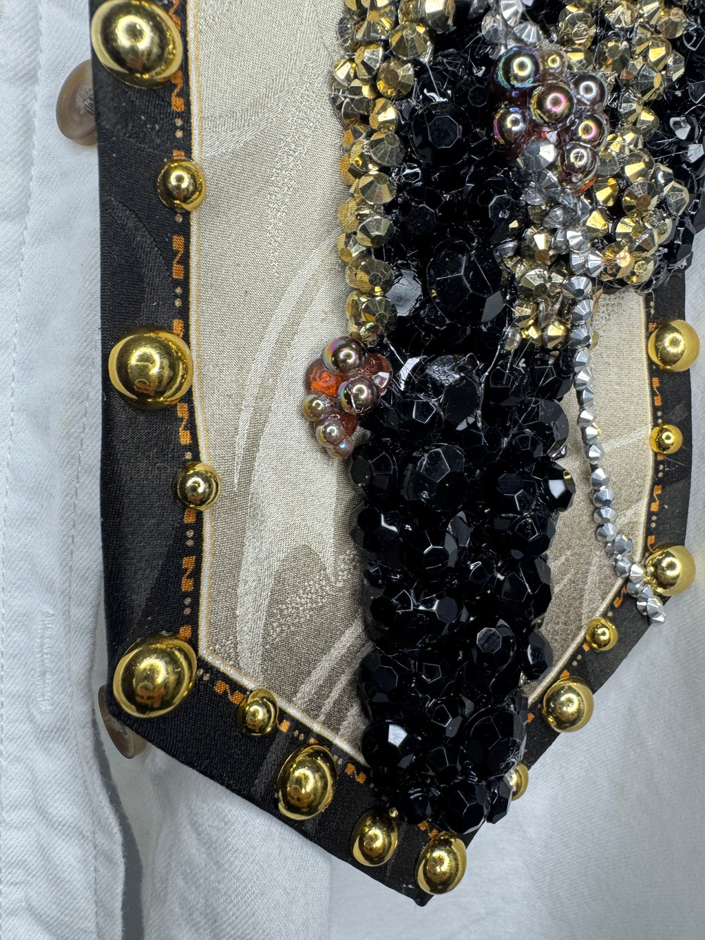 Beige Michael Jackson Singing We Are the World In the Studio 1985 High Class Royalty Tie