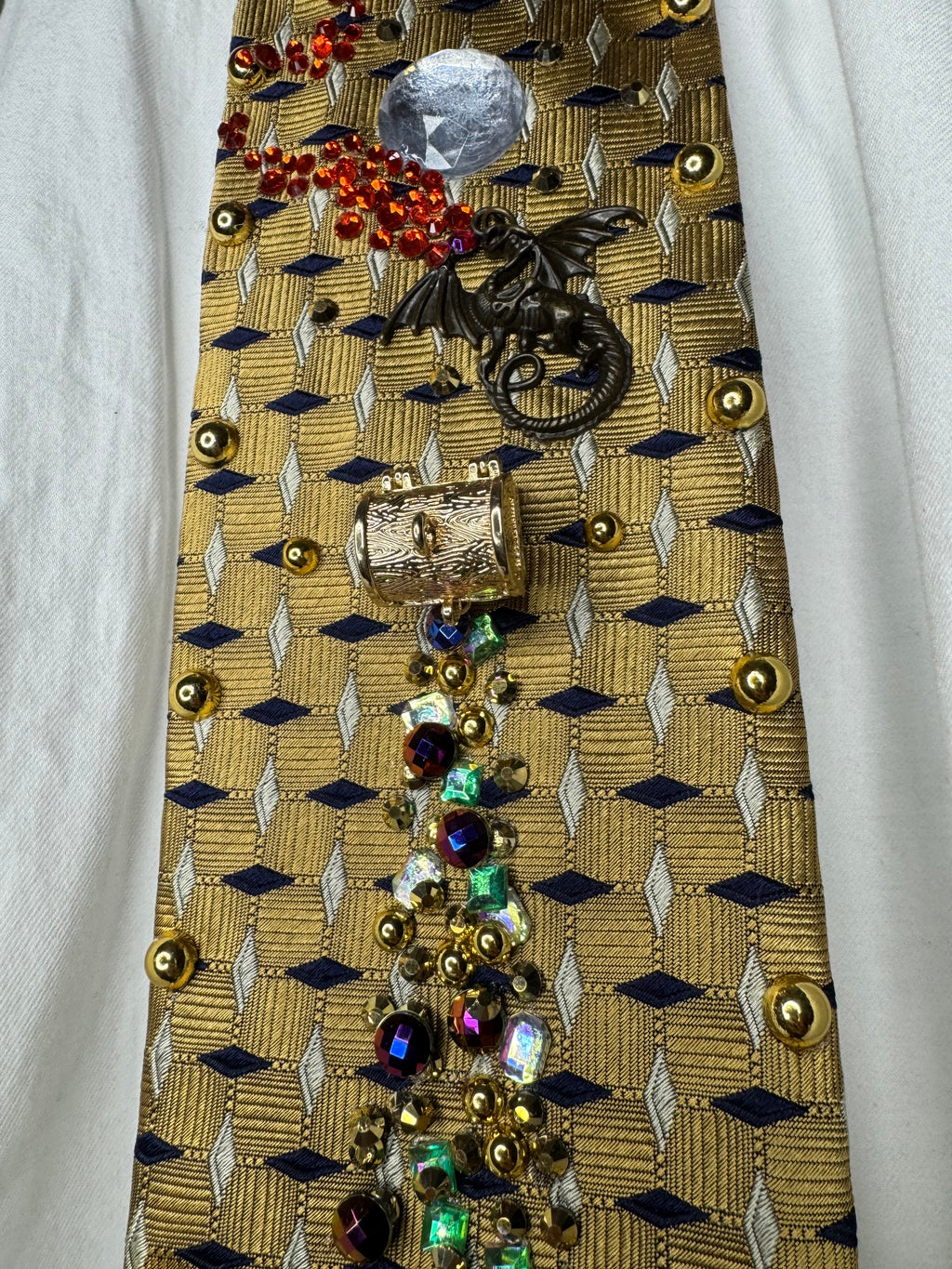 Gold Midnight Dragons and Hidden Treasure Royalty Tie