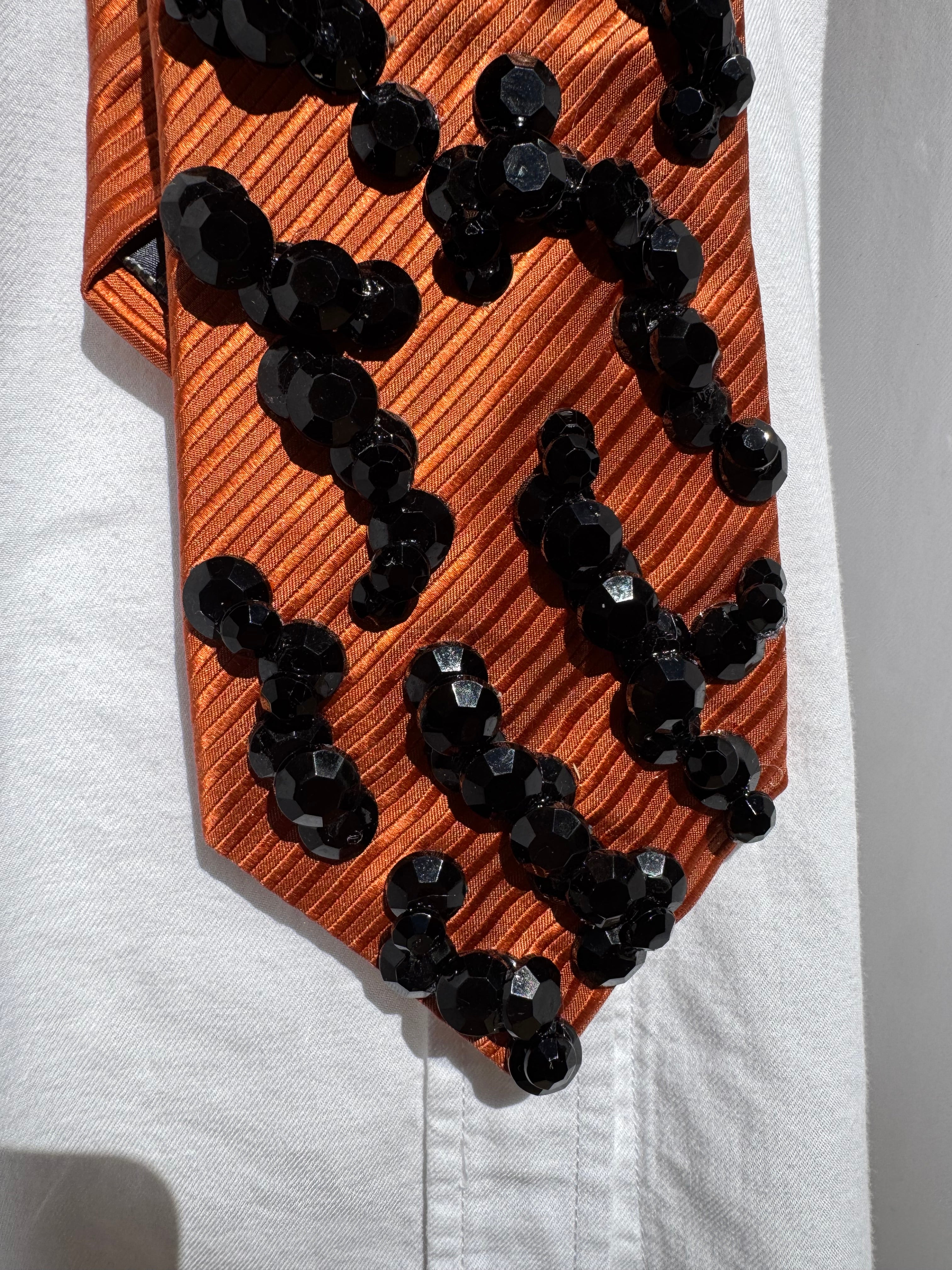 Orange Tiger Print Nature Tie