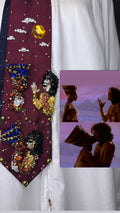 Burgundy Michael Jackson Singing Then Kissing With Iman Double Scene For Remember the Time Short Film Tie
