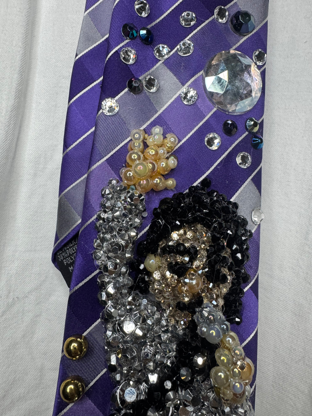 Purple Michael Jackson Hand to Sky Pose Human Nature Bad Tour Wembly Concert 1979 Tie