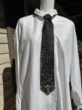Black Paisley Silver Longhorn Western High Class Royalty Tie
