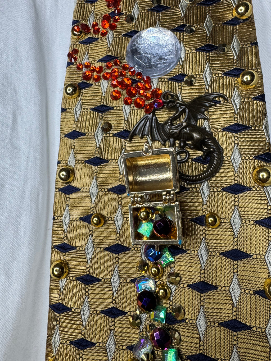 Gold Midnight Dragons and Hidden Treasure Royalty Tie