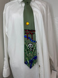 Green Panda In Bamboo Garden Chinatown Nature Tie