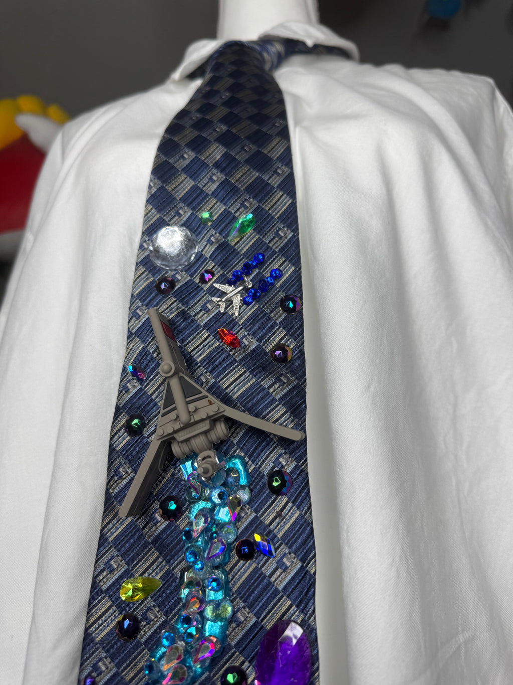 Navy Blue T16 Skyhopper Flying Through Combat Star Wars Tie