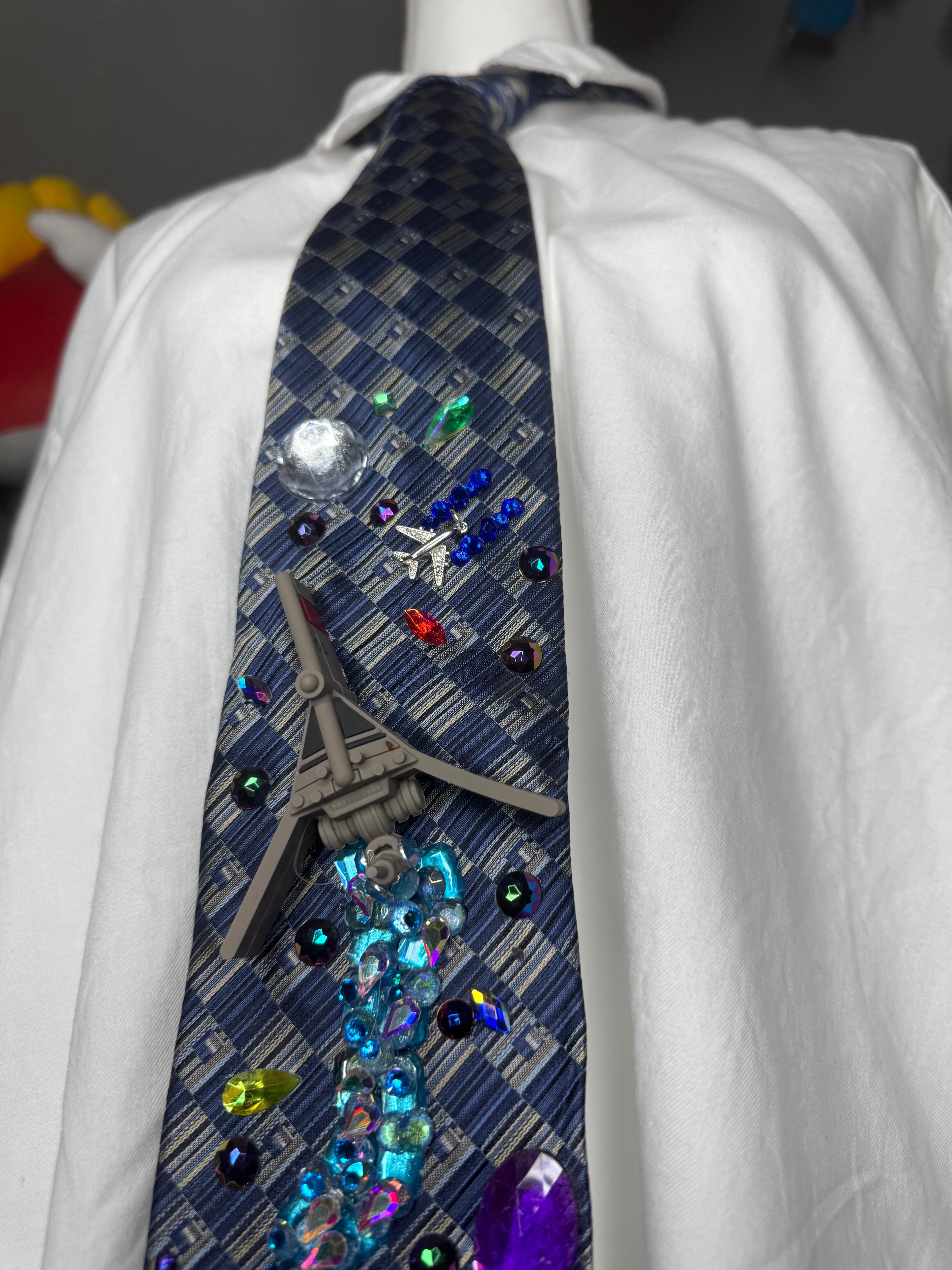 Navy Blue T16 Skyhopper Flying Through Combat Star Wars Tie