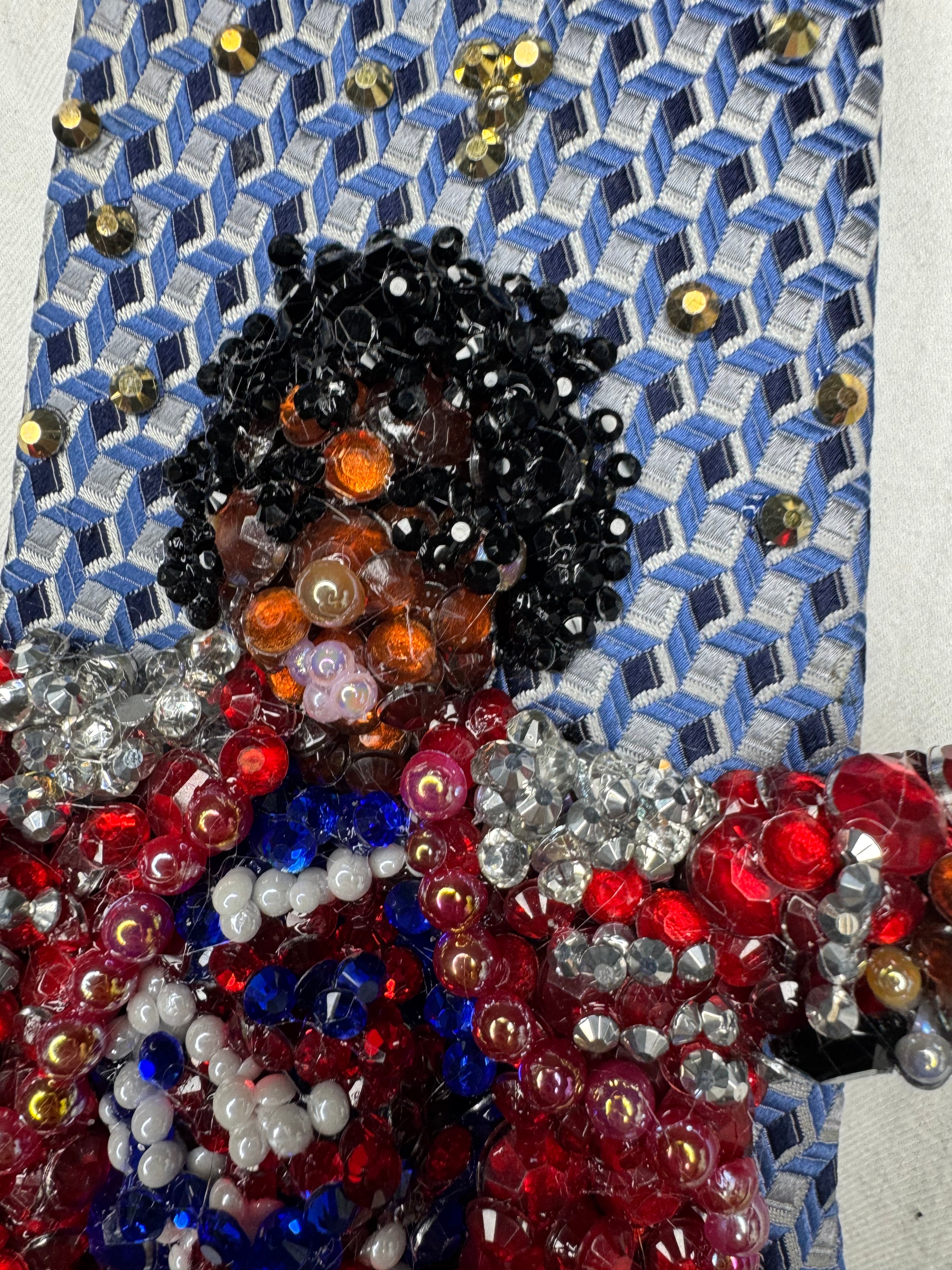 Blue Michael Jackson Hitting Arms Out Thrust Move To Beat It Victory Tour 1984 Tie
