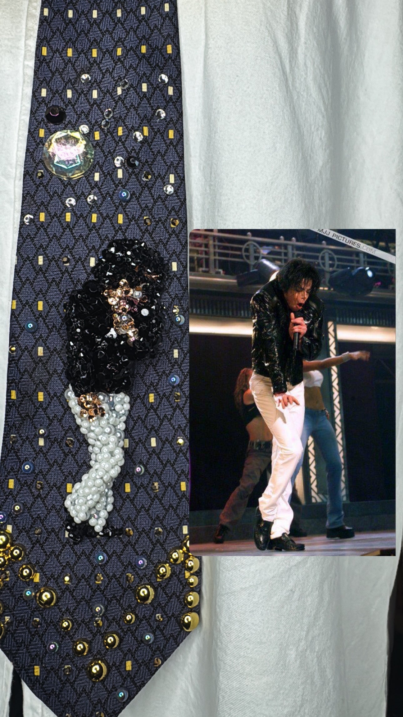 Grey Michael Jackson Hitting Fred Astire Stiff Walk to “Rock My World” Live in New York in 2001 Tie