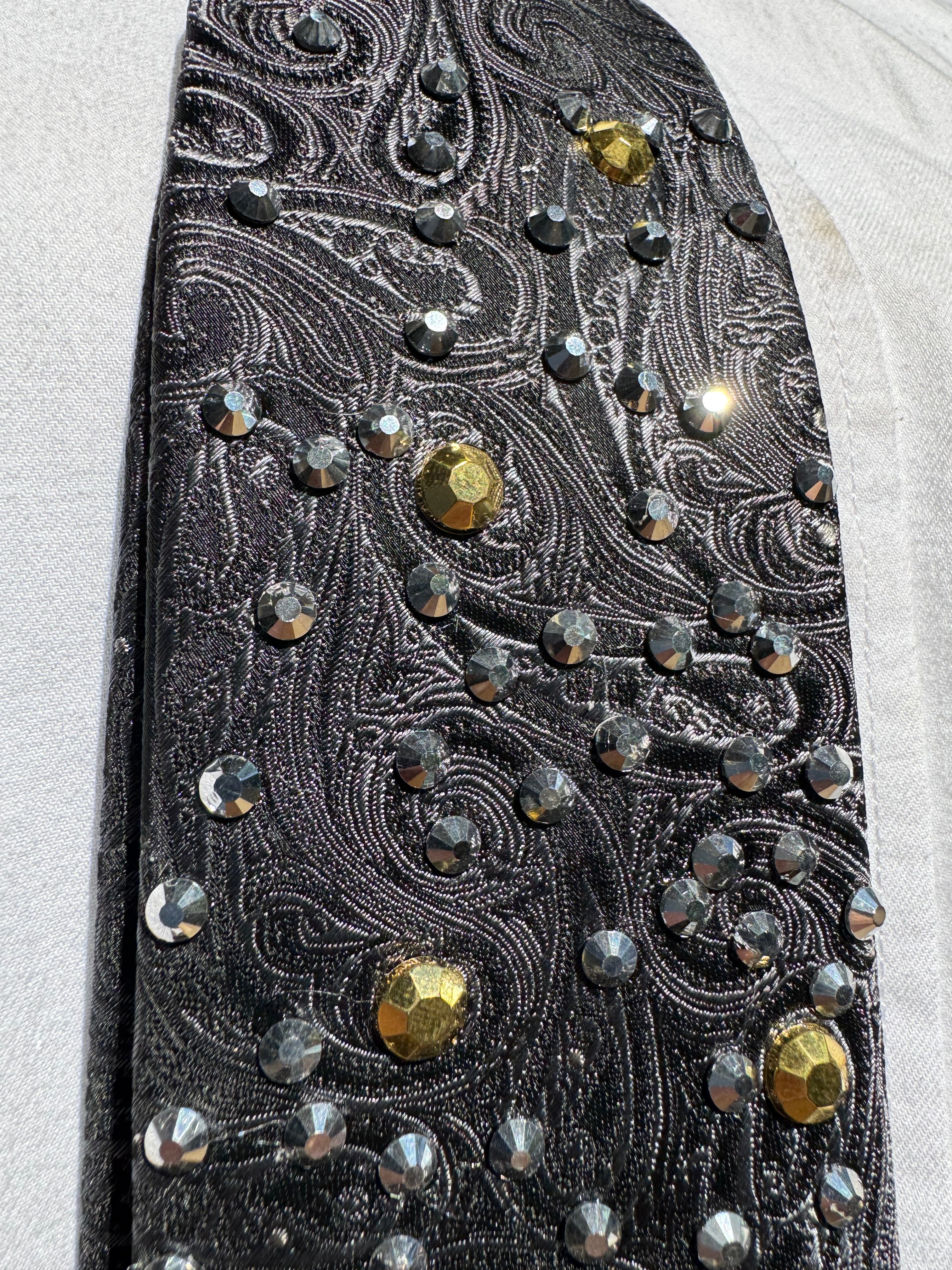 Black Paisley White Buffalo High Class Royalty Western Tie