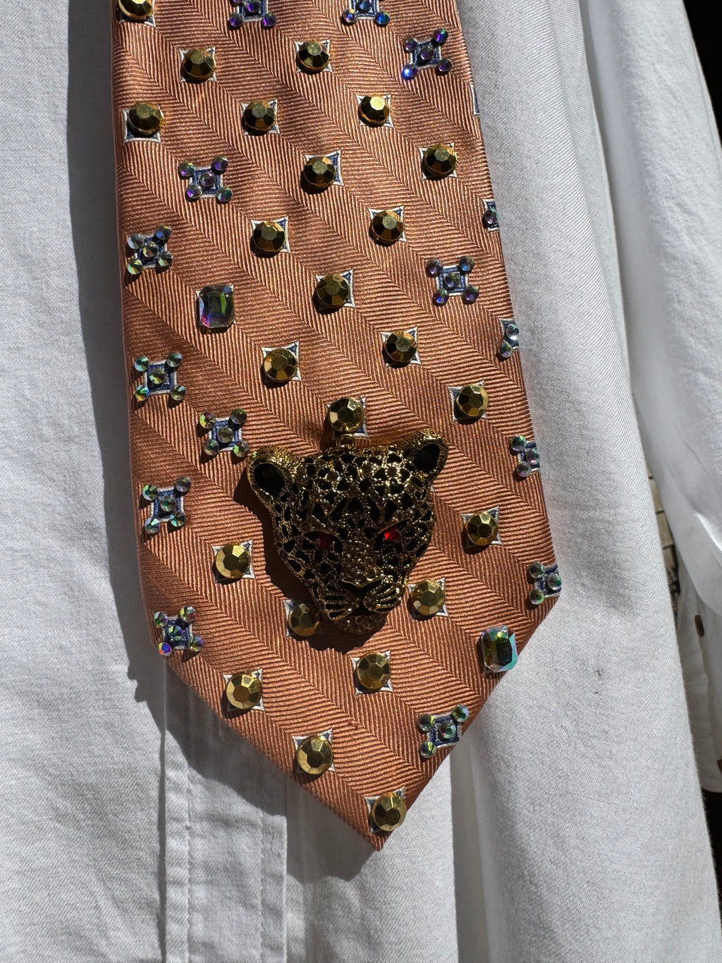 Orange Jaguar Head High Class Royalty Tie