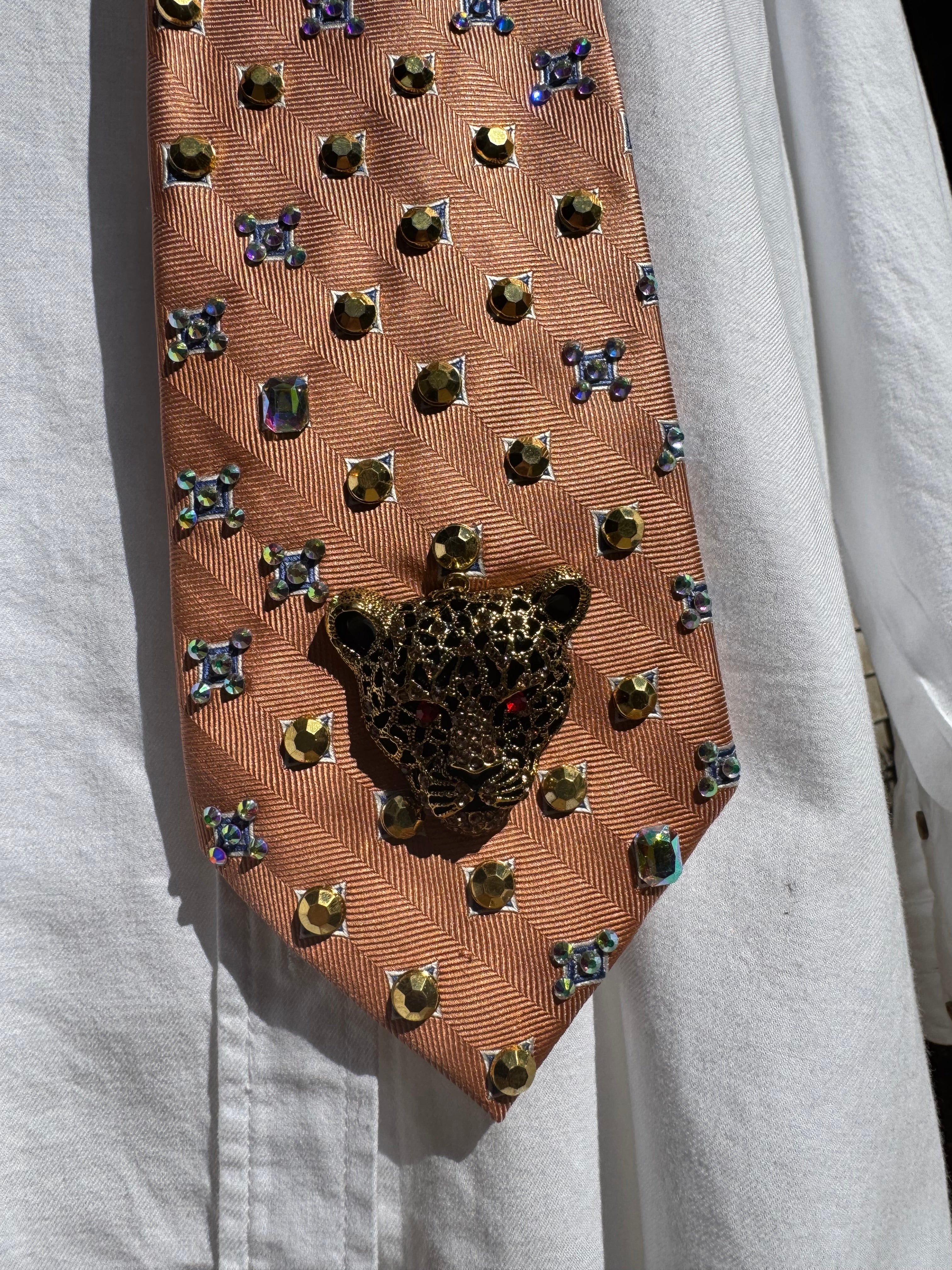 Orange Jaguar Head High Class Royalty Tie