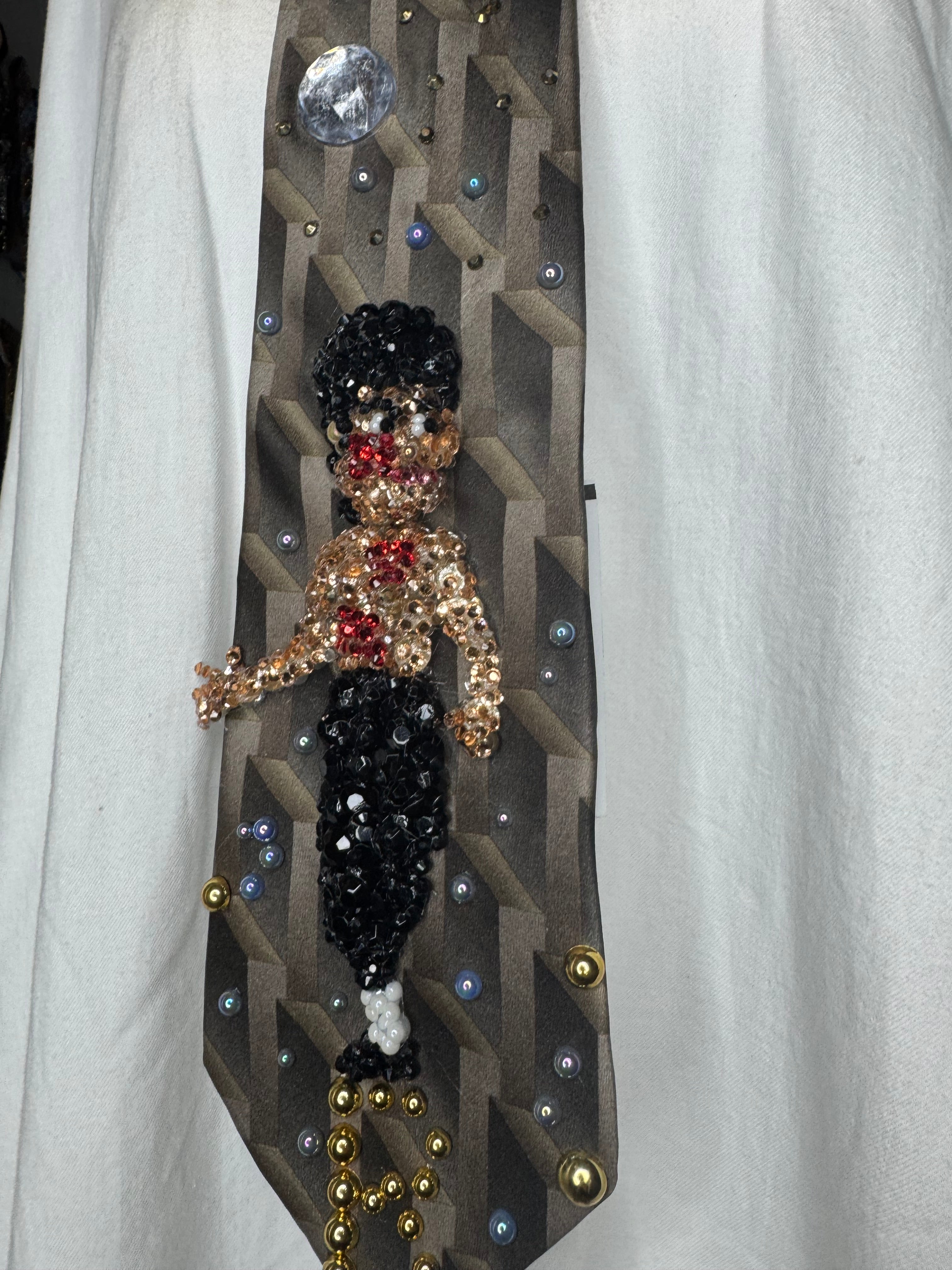 Brown Bruce Lee Fighting Wolverine Hand Enemy in Enter the Dragon Movie 1973 Tie