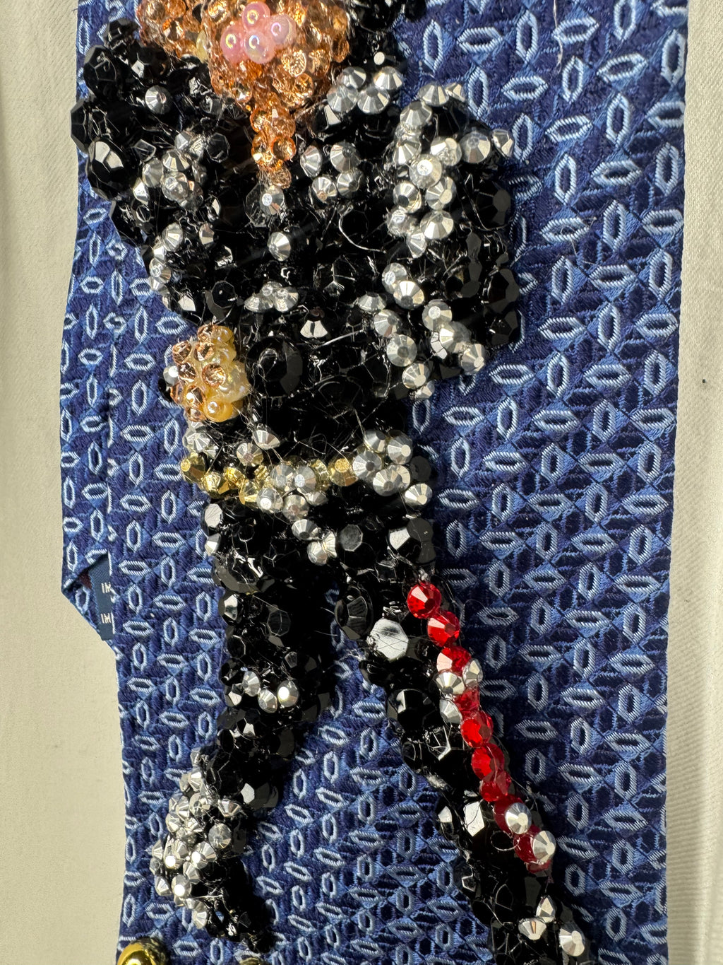 Navy Blue Michael Jackson Arms Over Face and Chest Pose Bad Music Video Tie