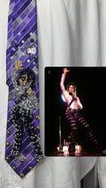 Purple Michael Jackson Hand to Sky Pose Human Nature Bad Tour Wembly Concert 1979 Tie