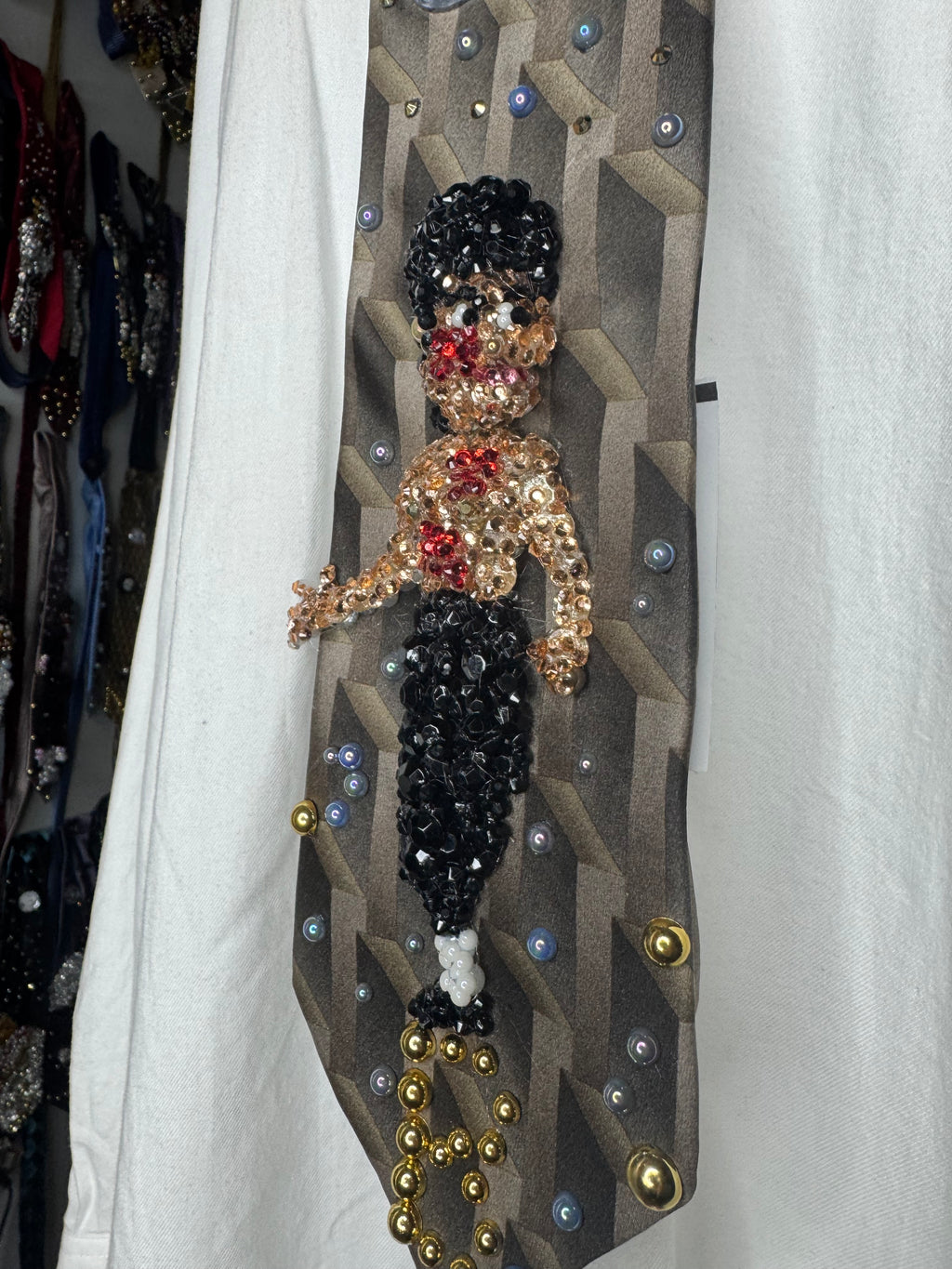 Brown Bruce Lee Fighting Wolverine Hand Enemy in Enter the Dragon Movie 1973 Tie