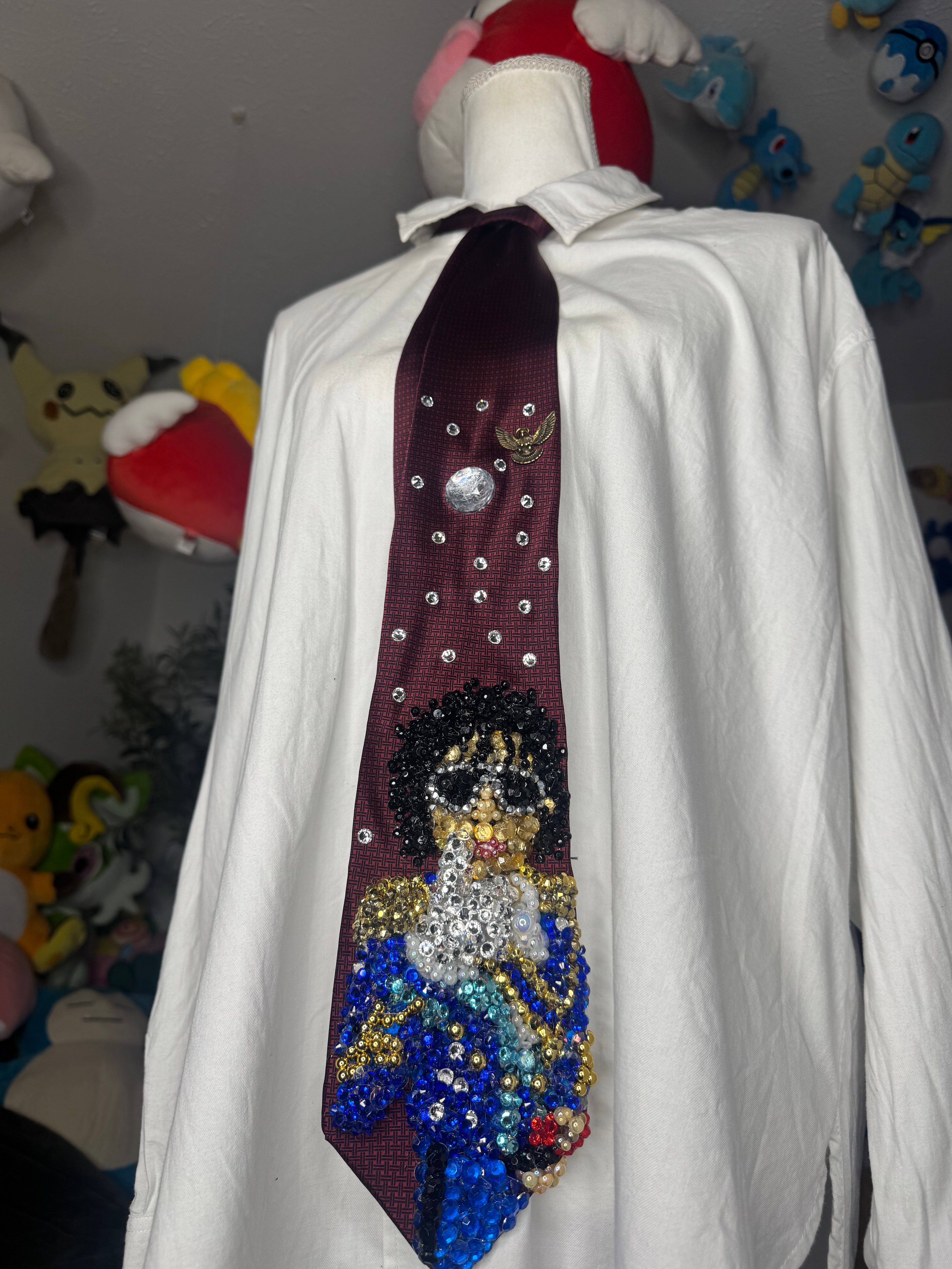 Red Michael Jackson White Glove Thumbs Up at the Grammys Award Night 1984 Tie