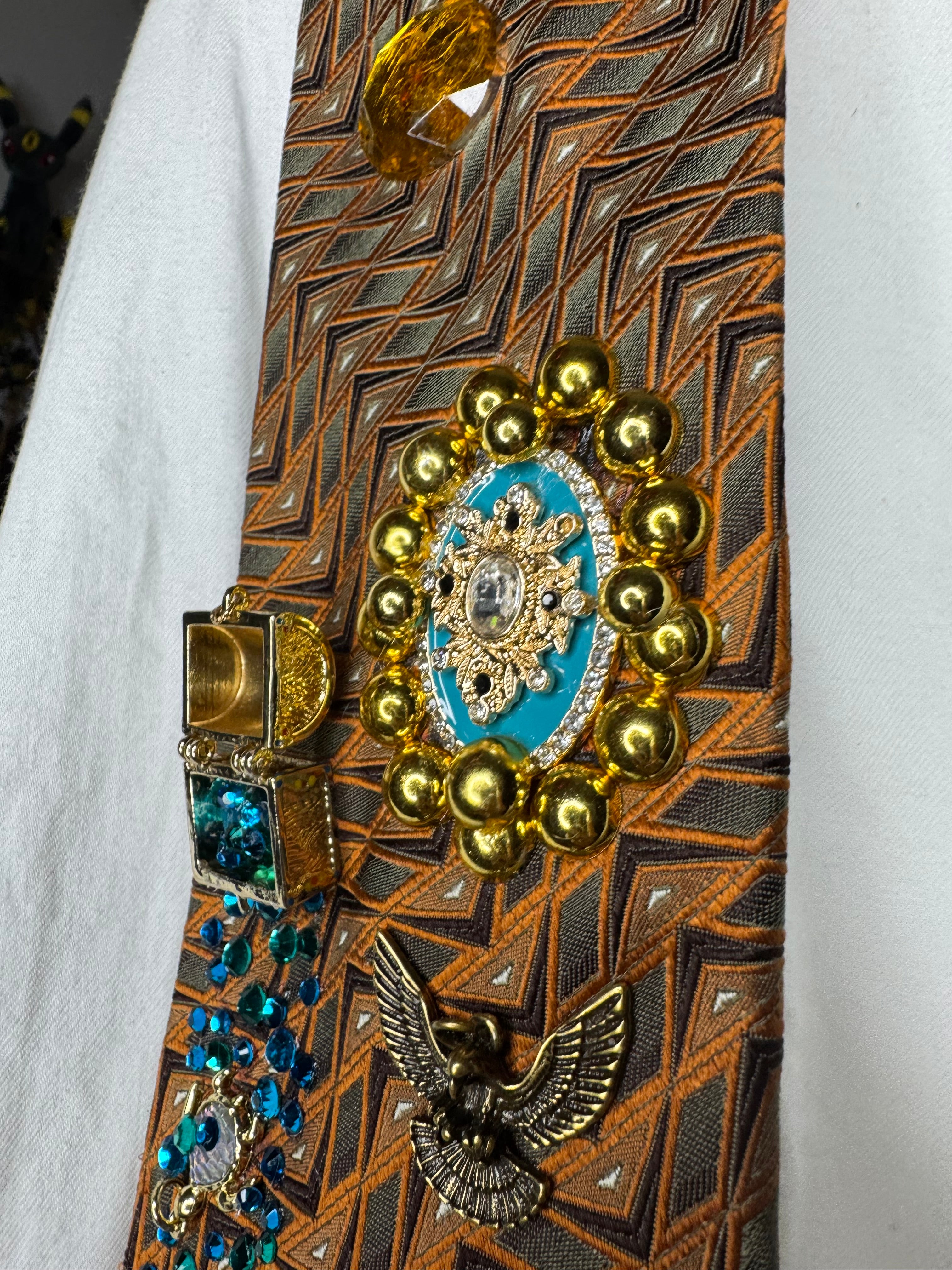 Orange Tropical Treasure Box View of Safari Royalty Tie