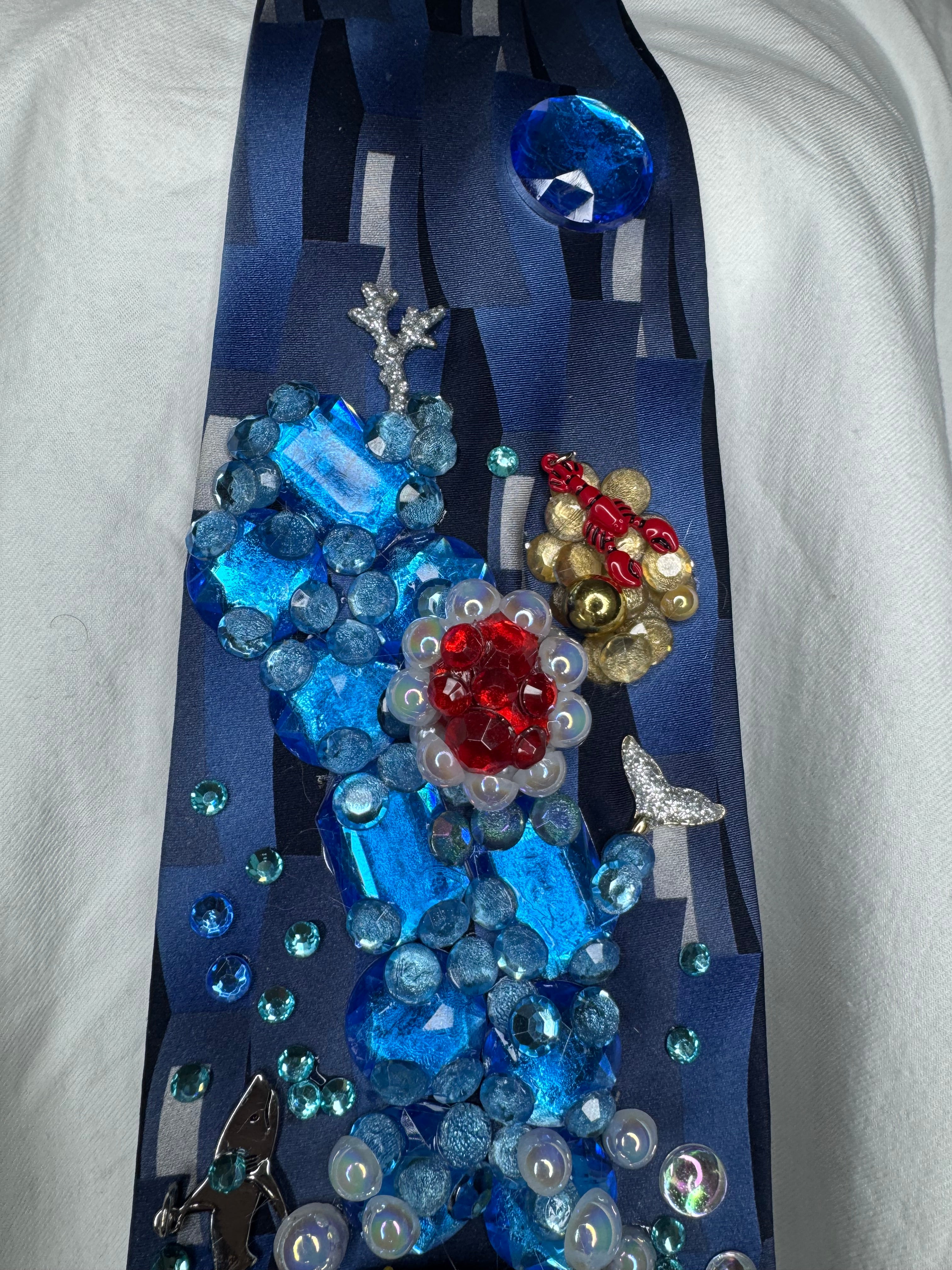 Navy Blue Yoshi Dodging Red Shell On Sailor Islands 200cc Mario Kart Tie