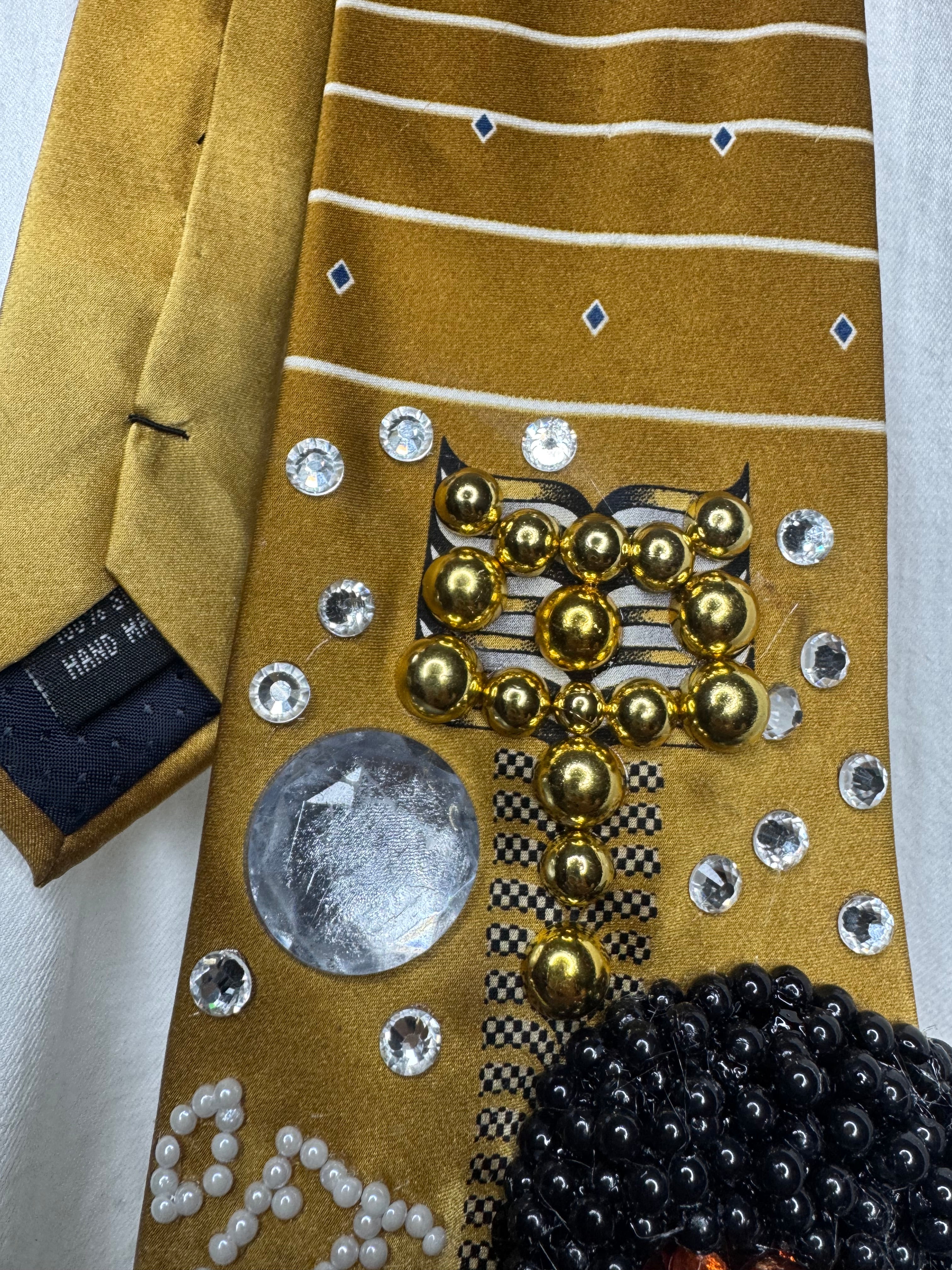 Gold Michael Jackson Off the Wall Album Cover Royalty Tie