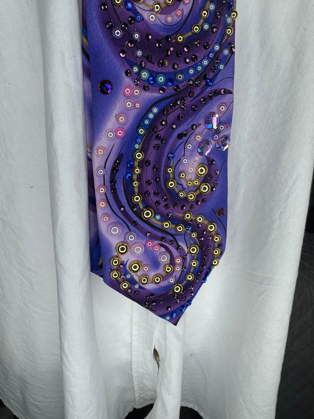 Indigo Purple and Pink Hypnotic Swirl Pool Royalty Tie