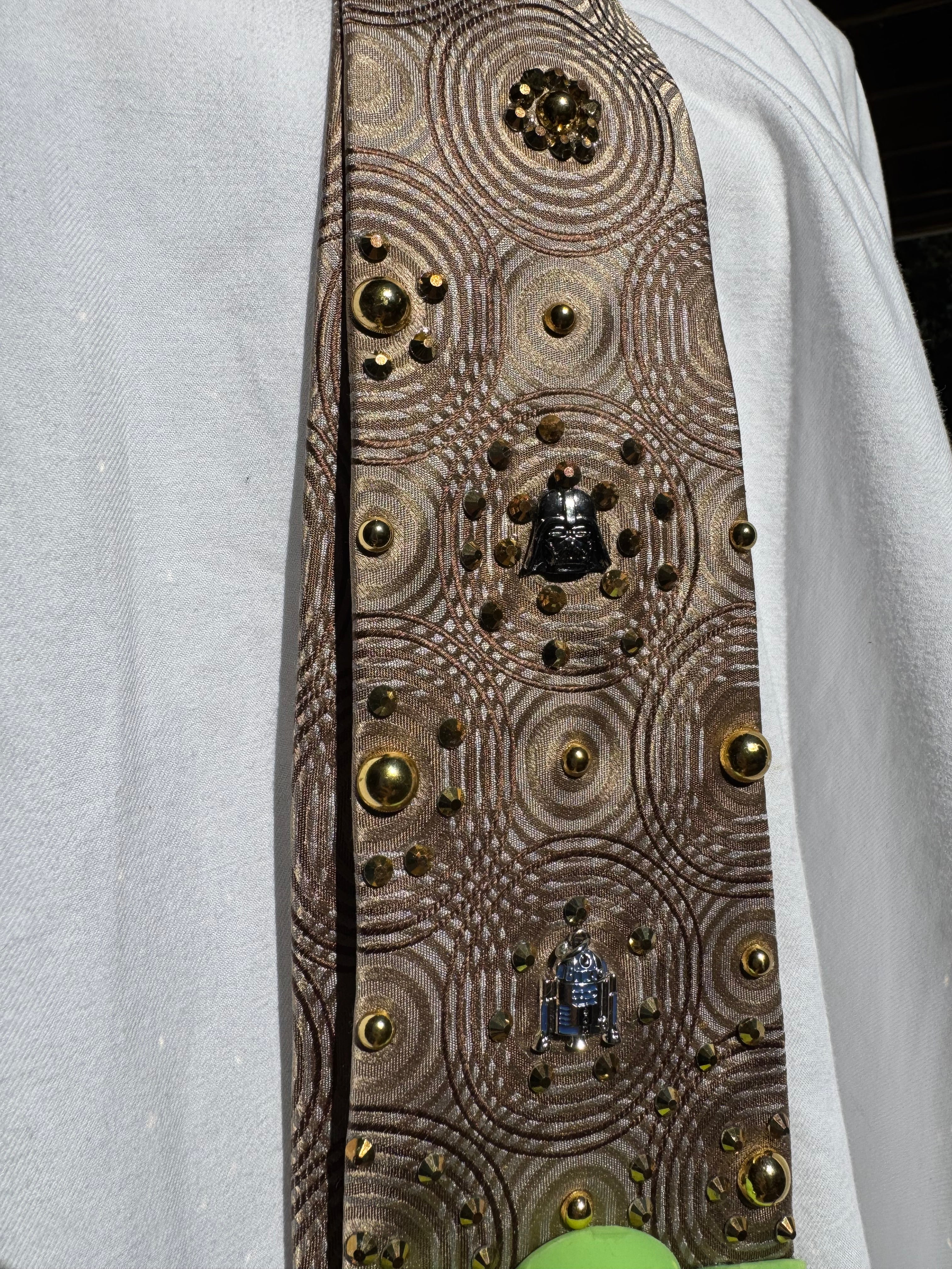 Gold Baby Yoda in Pot Spilling Gold Charmed Star Wars Royalty Tie