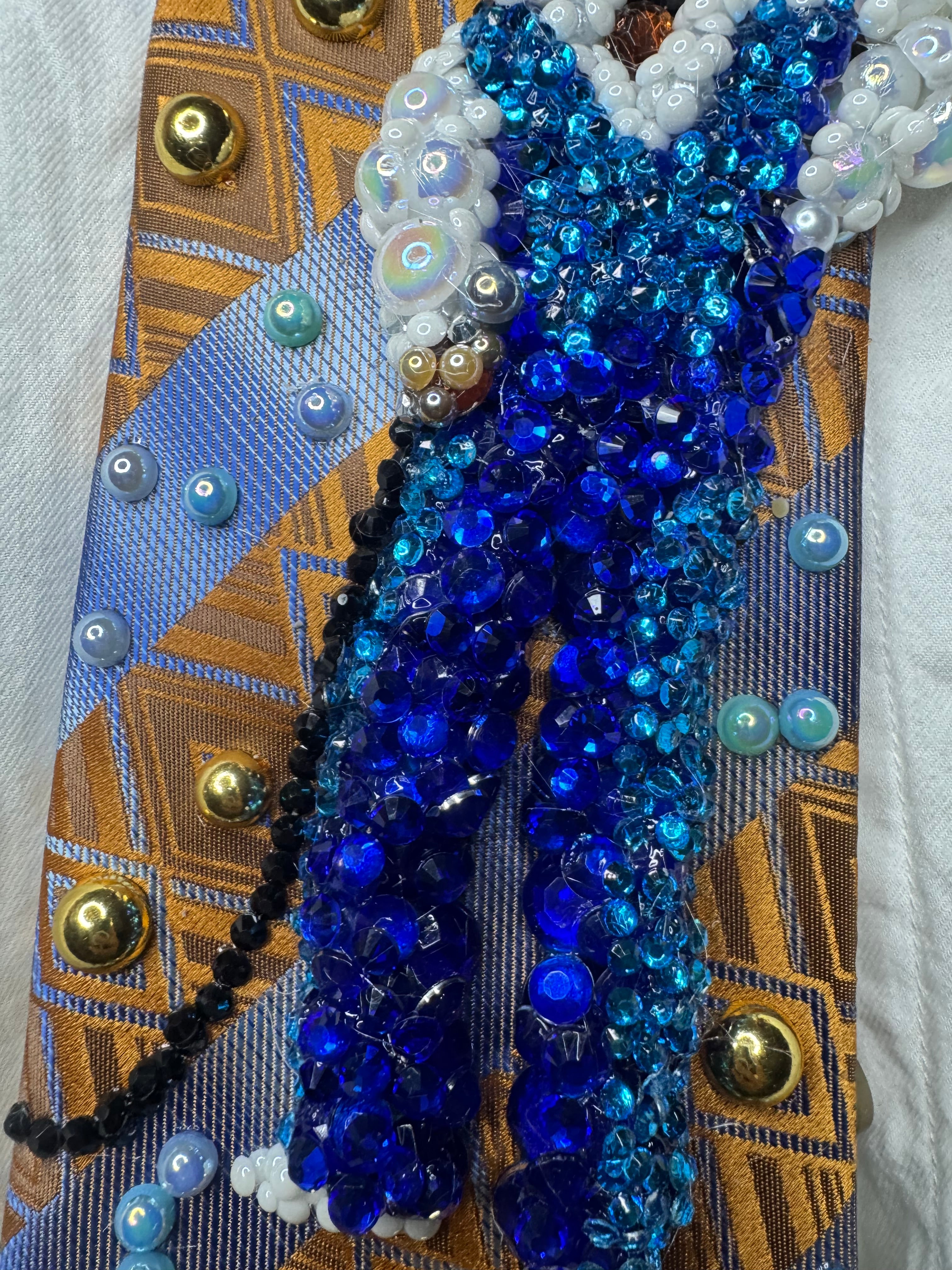 Orange and Blue Teen Michael Jackson in Two Tone Blue Outfit Performing on Tv Jacksons Era Tie