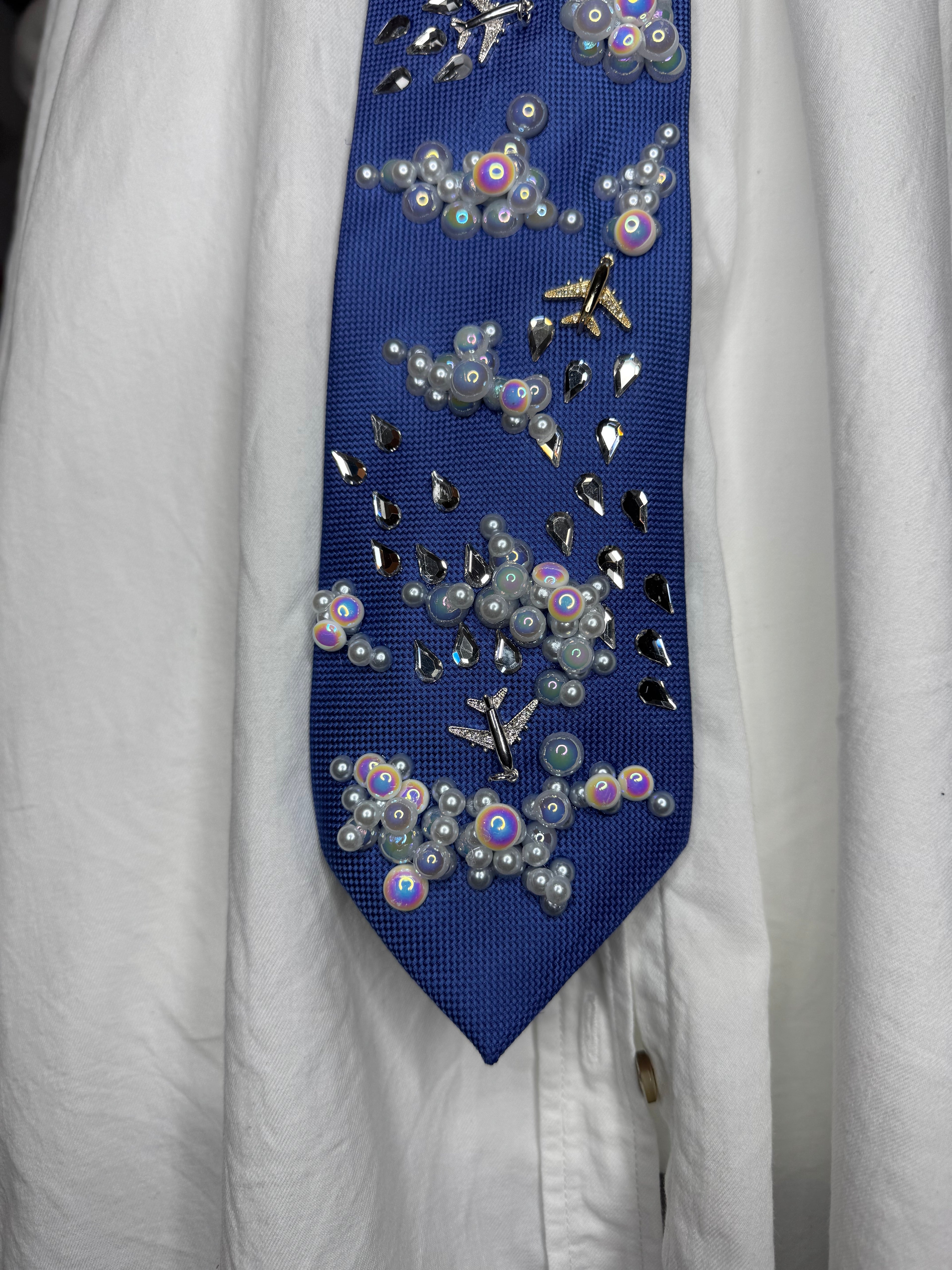 Blue Clouds and AirPlanes Pilot Tie