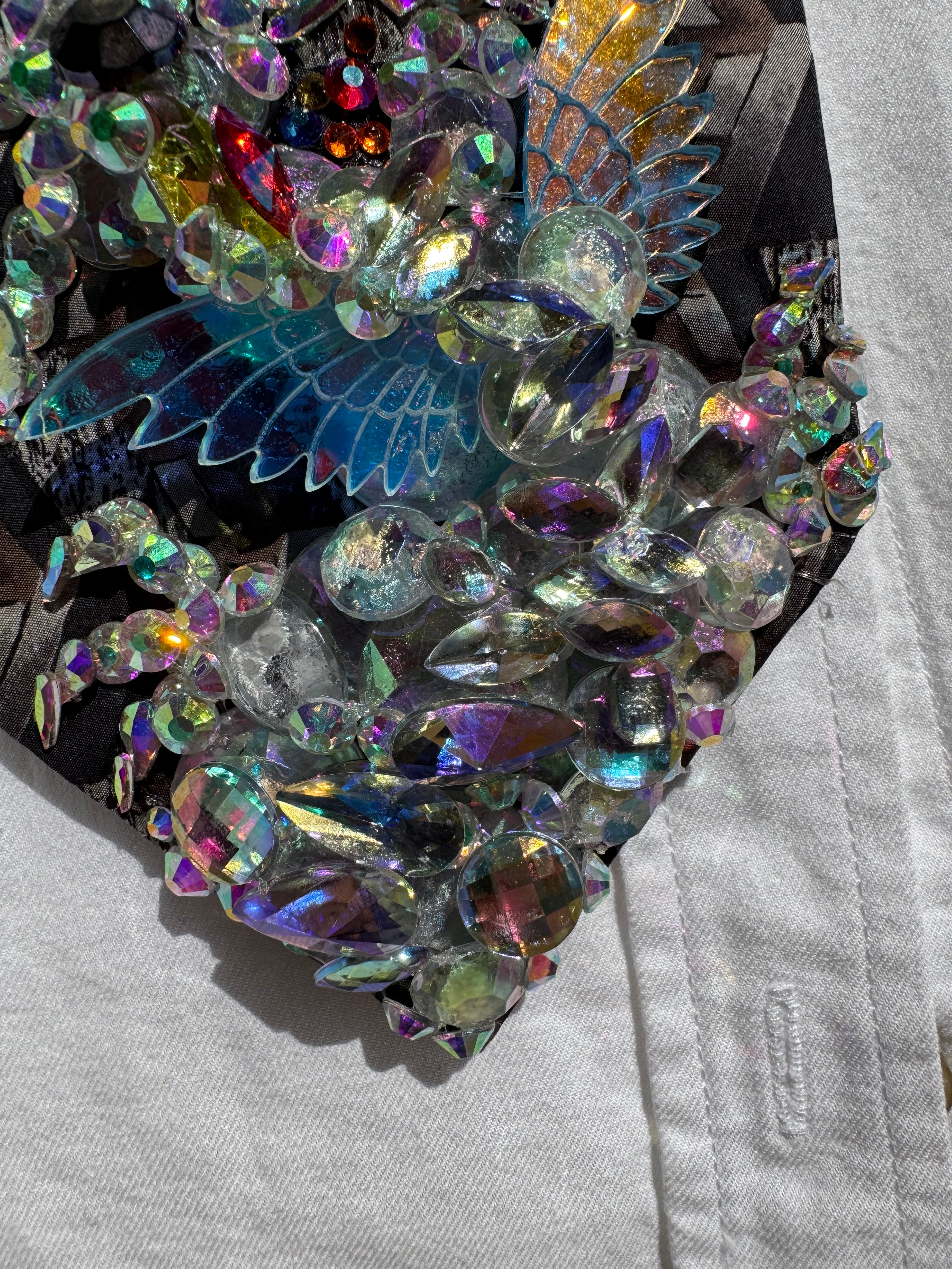 Grey Iridescent Dragon Spitting Rainbow Flames Royalty Tie