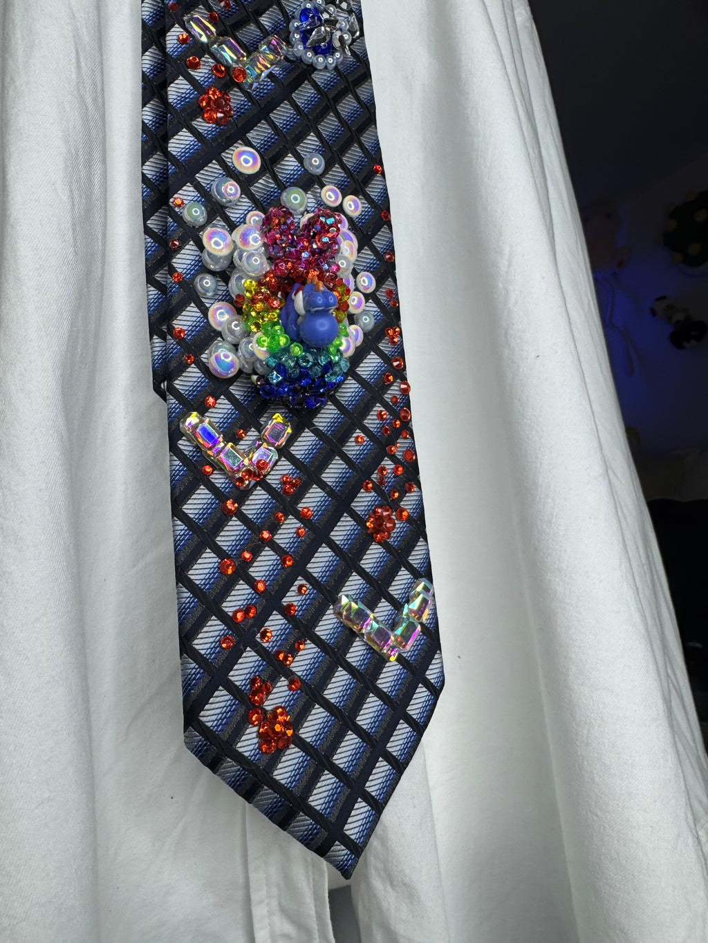 Navy Blue Blue Yoshi Activating Star Near Fireballs 200cc Mario Kart Tie