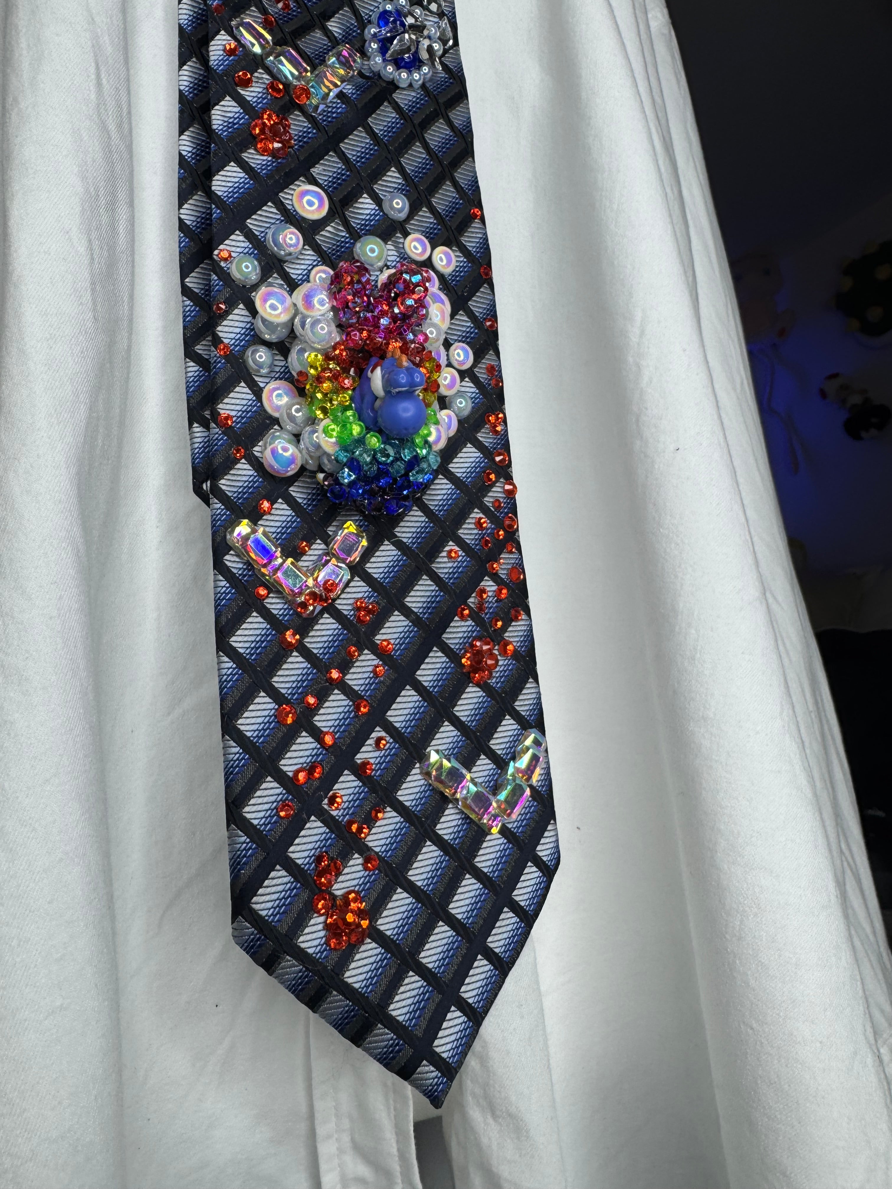 Navy Blue Blue Yoshi Activating Star Near Fireballs 200cc Mario Kart Tie