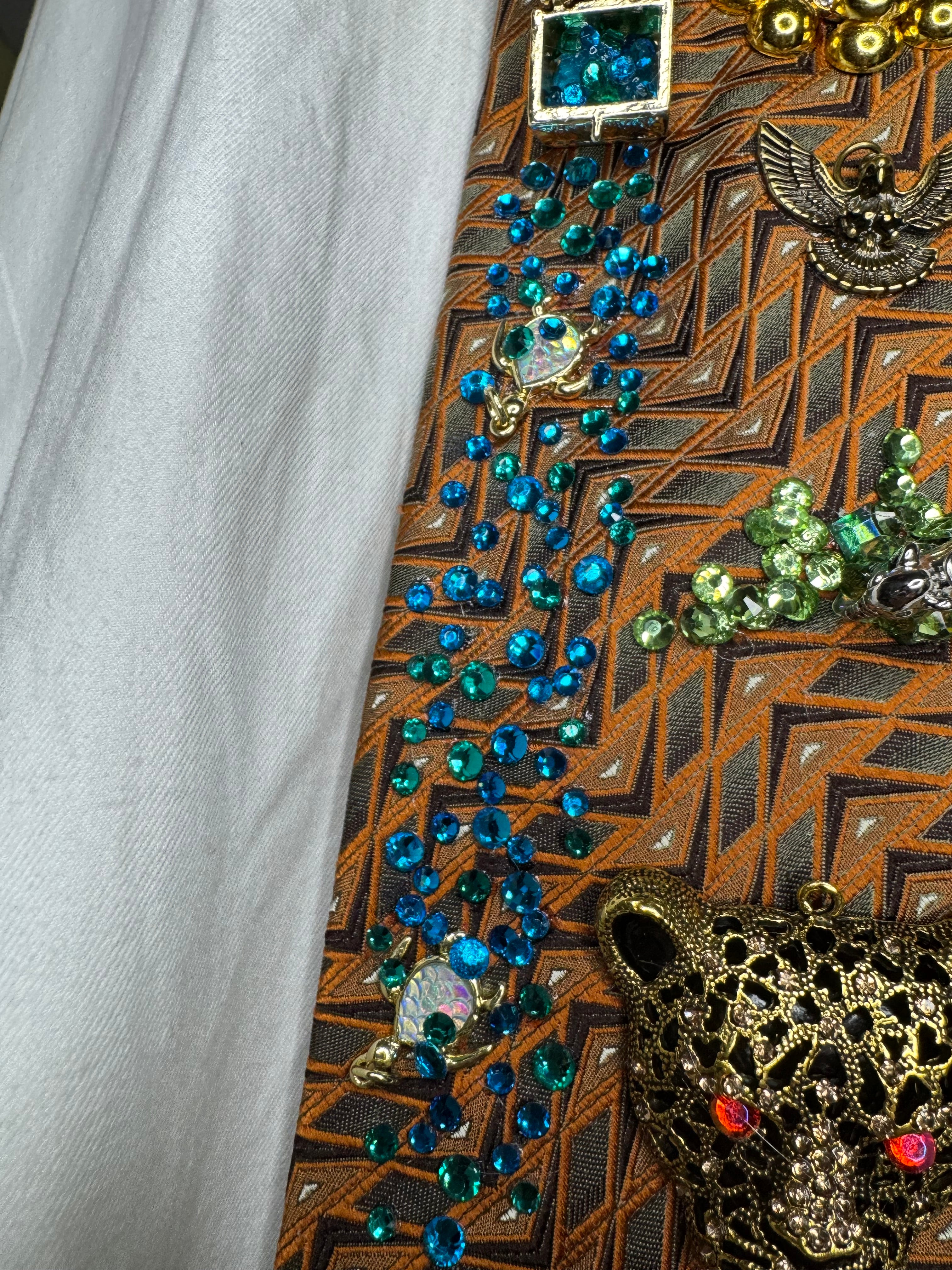 Orange Tropical Treasure Box View of Safari Royalty Tie
