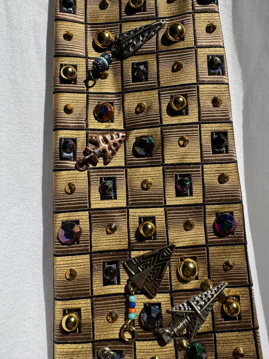 Gold Native Warrior Bow and Arrows Nature Royalty Tie