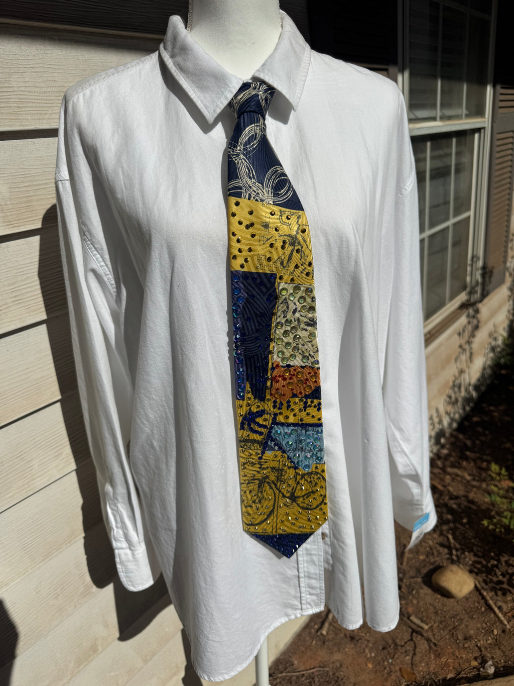 Yellow Marbled Bike Rider Bicycle Tie