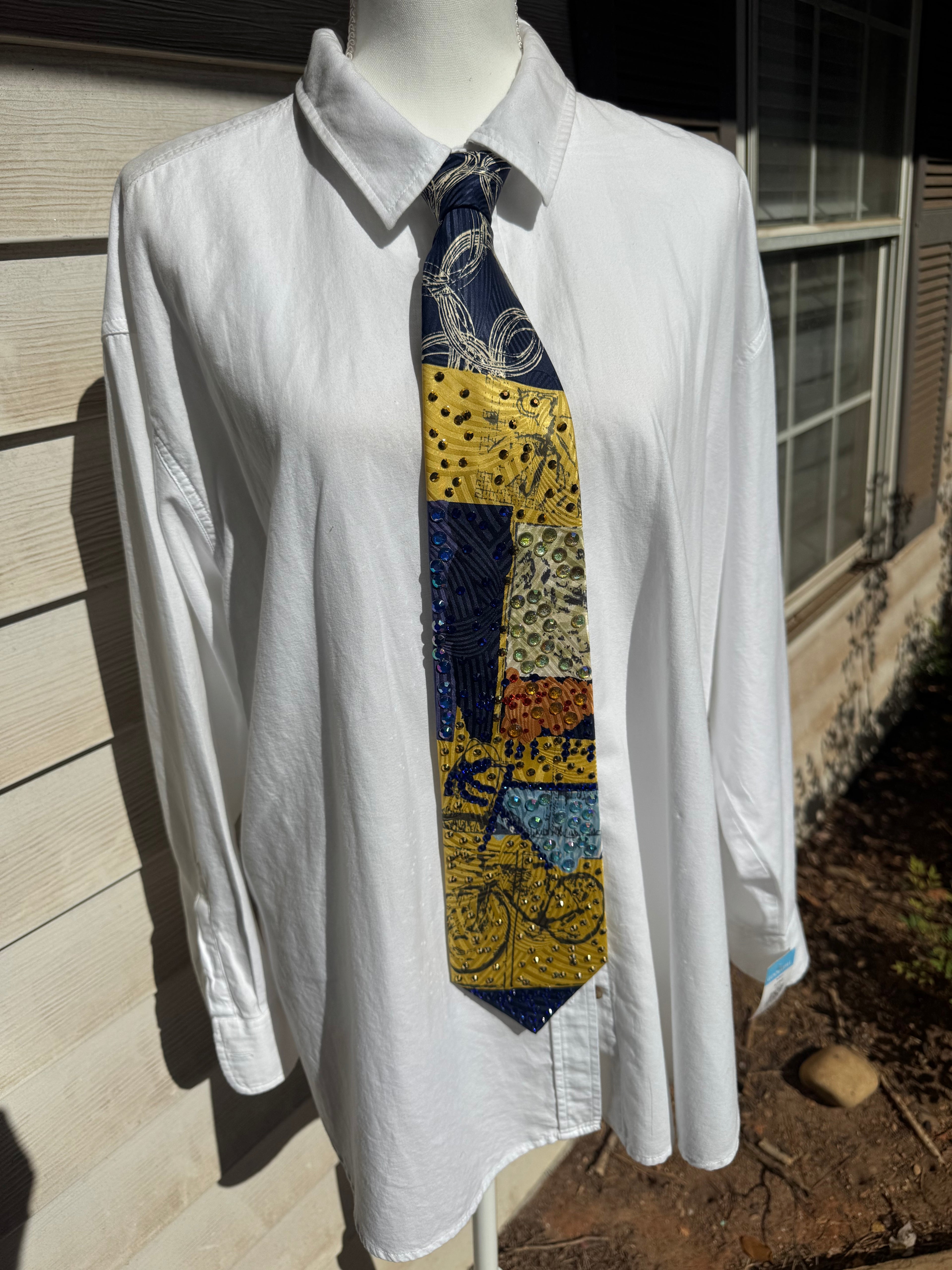 Yellow Marbled Bike Rider Bicycle Tie