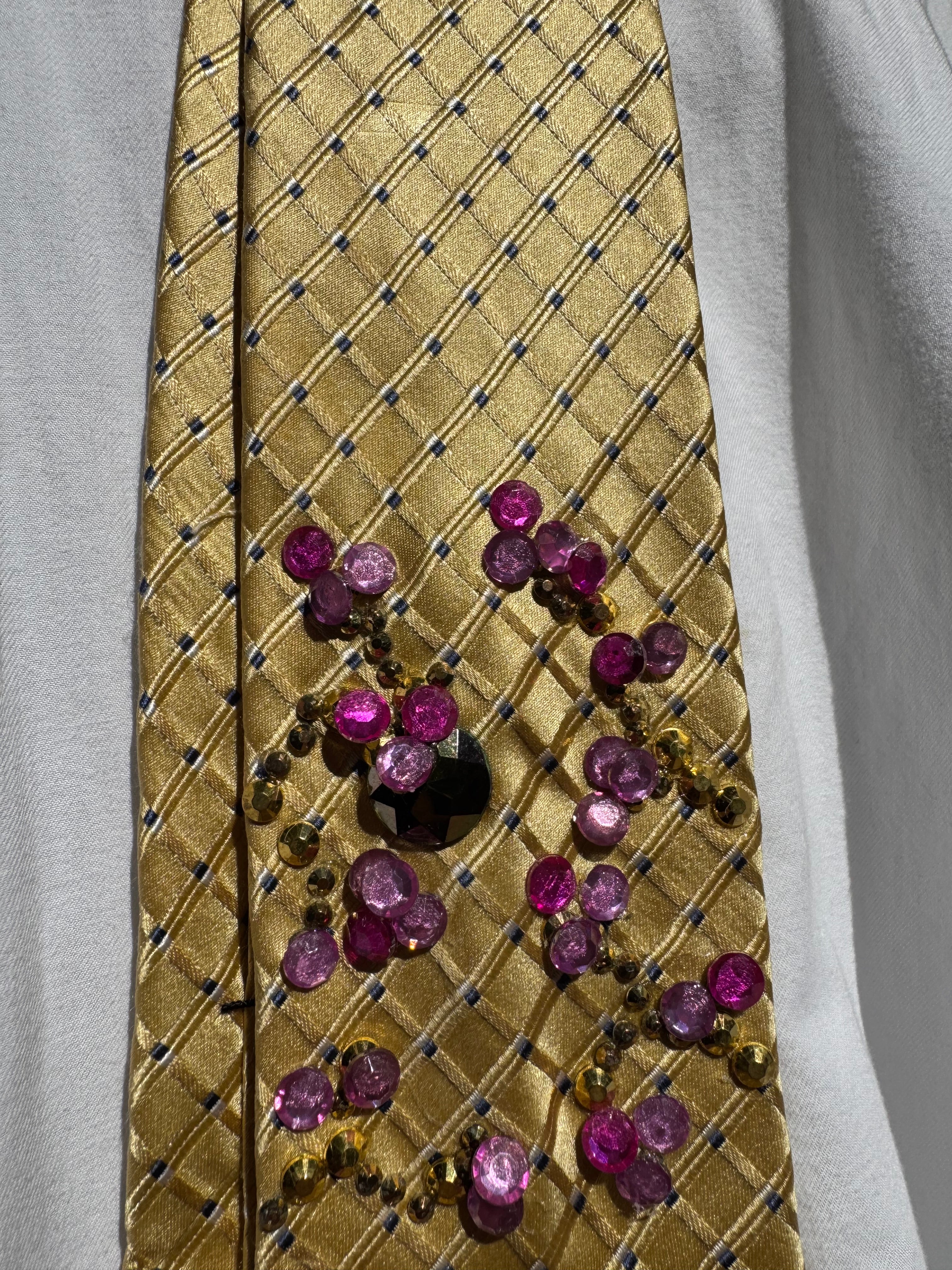 Gold Jaguar Head Water Fountain Exotic Royalty Tie