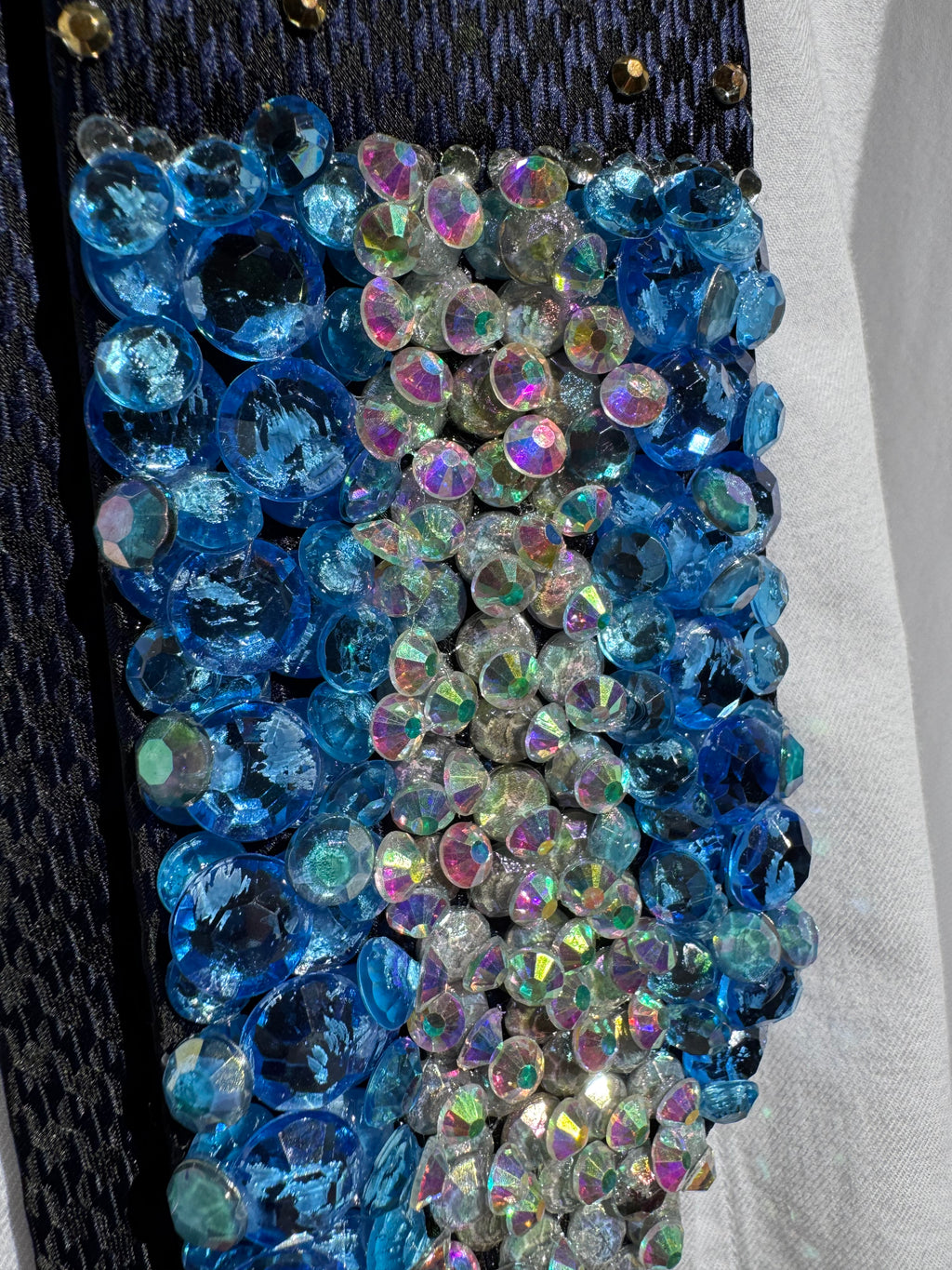 Navy Blue Moonlight Over Ocean Nature Royalty Tie