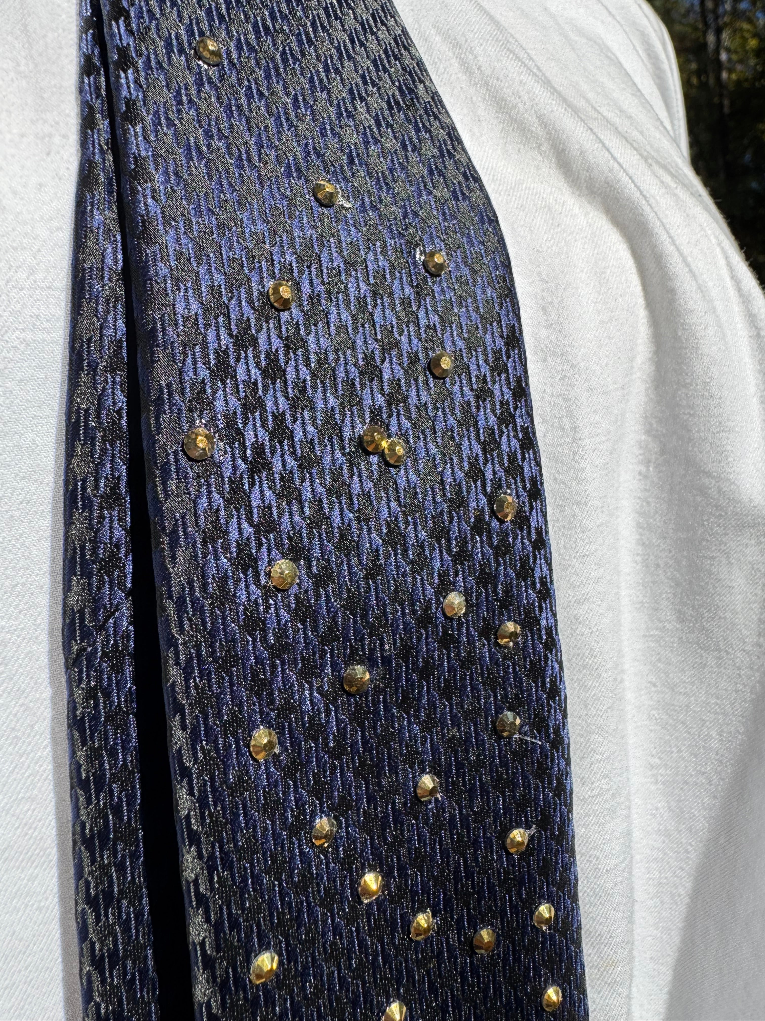 Navy Blue Moonlight Over Ocean Nature Royalty Tie