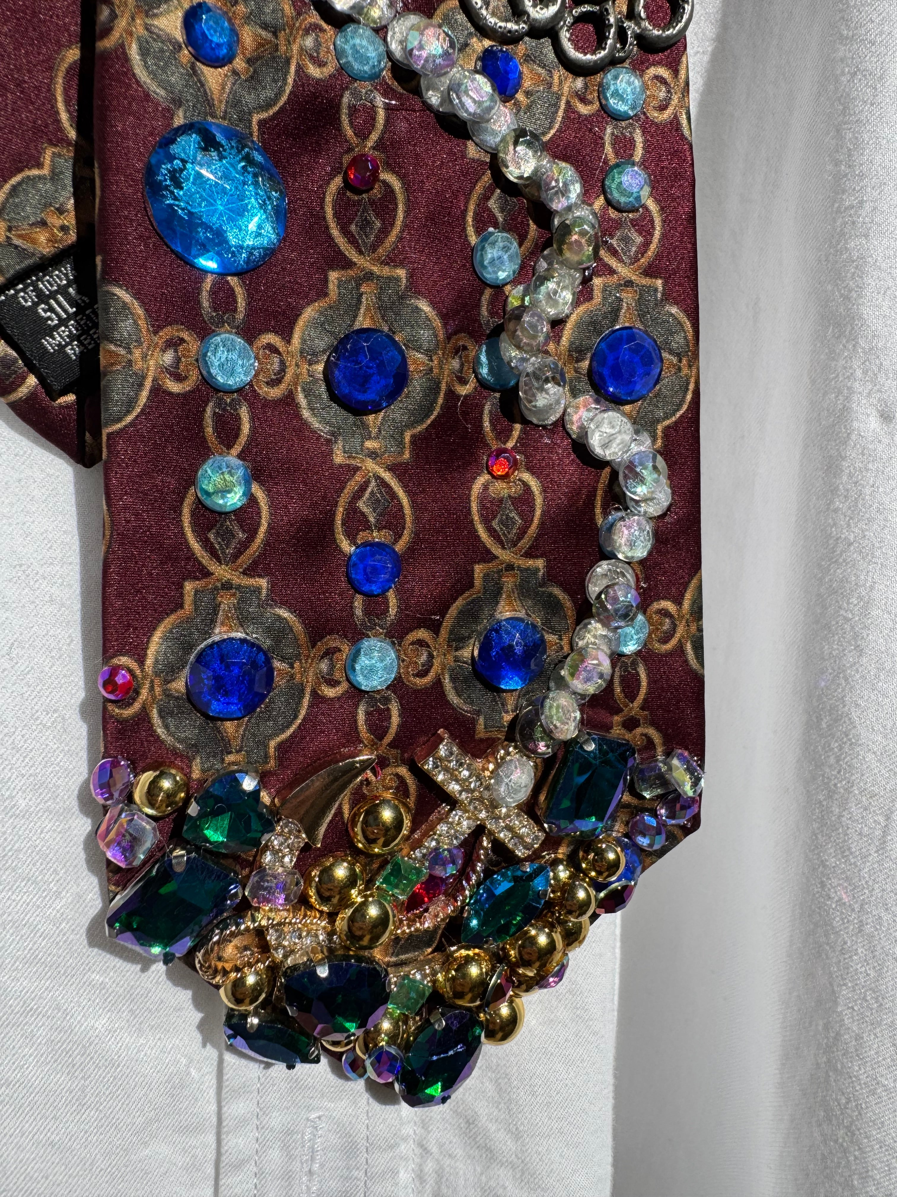 Burgundy Ocean View Anchored Jackpot Royalty Nautical Tie