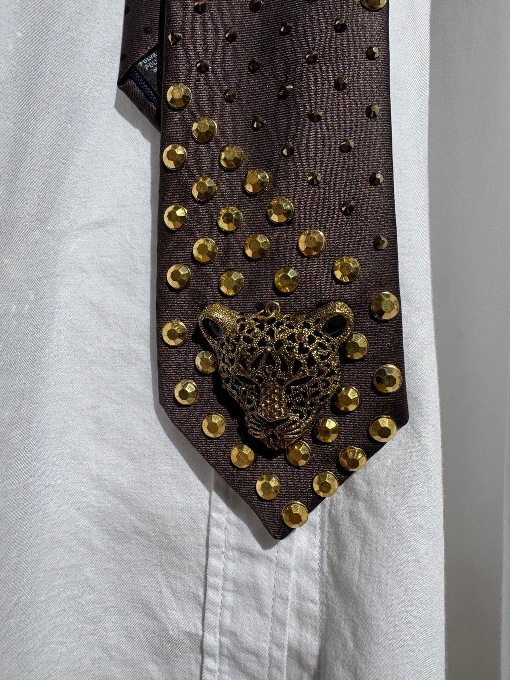 Brown Gold Jaguar High Class Royalty Tie
