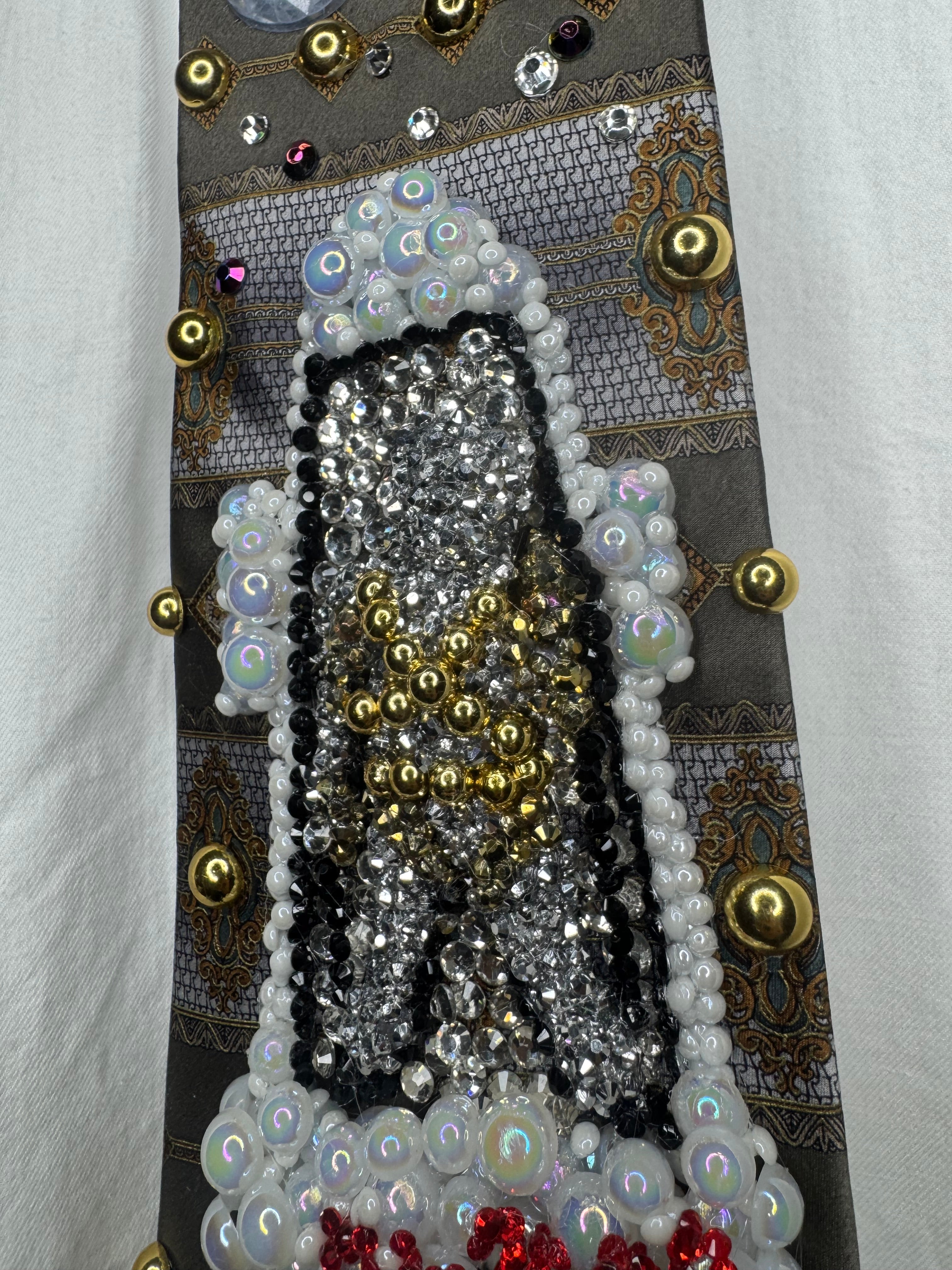Olive Green and Blue Michael Jackson Chrome Armor MJ-2040 Space Shuttle Intro For HIStory World Tour In Munich 1997 Tie