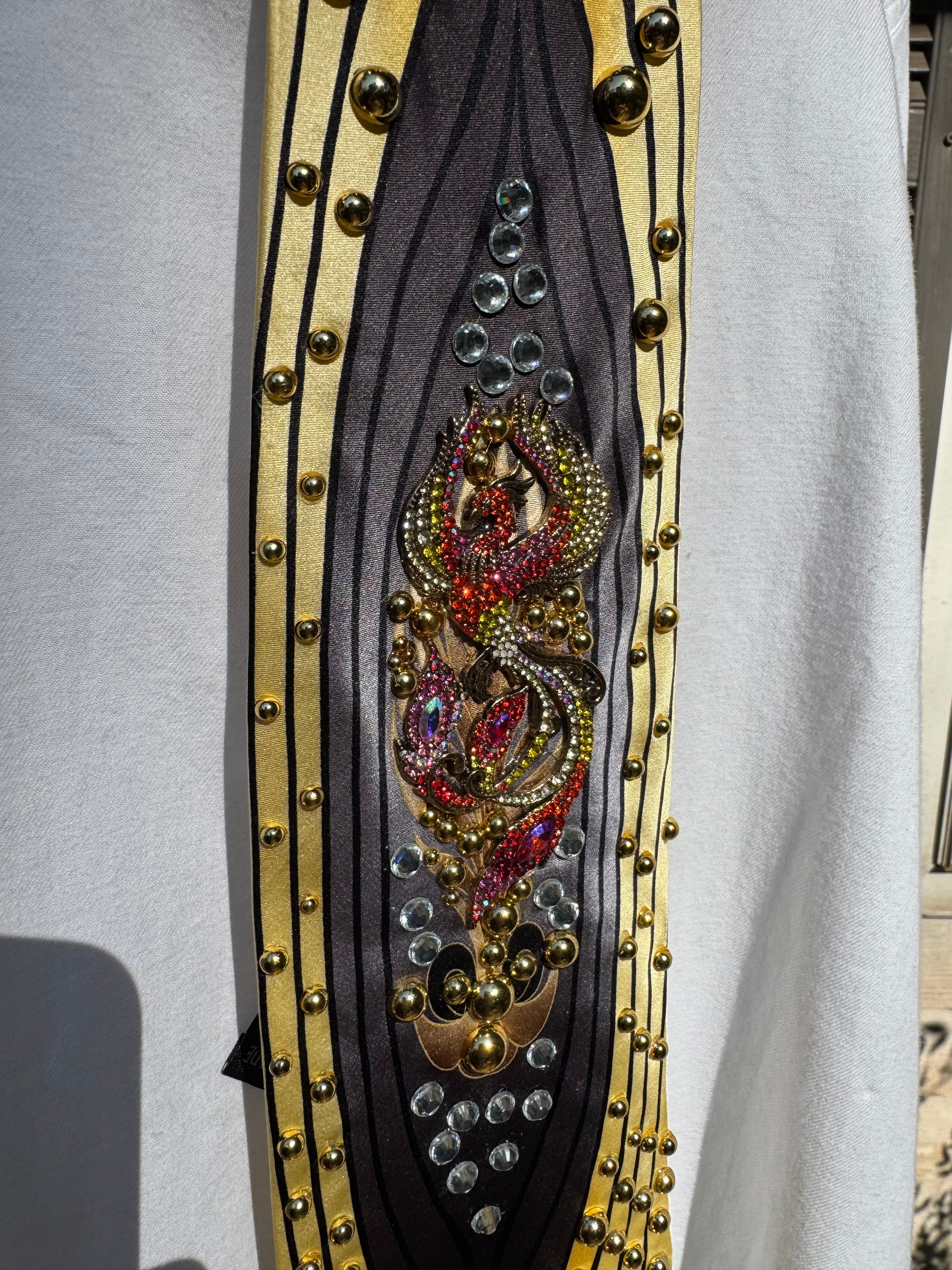 Gold and Grey Supreme Phoenix High Class Royalty Exotic Tie