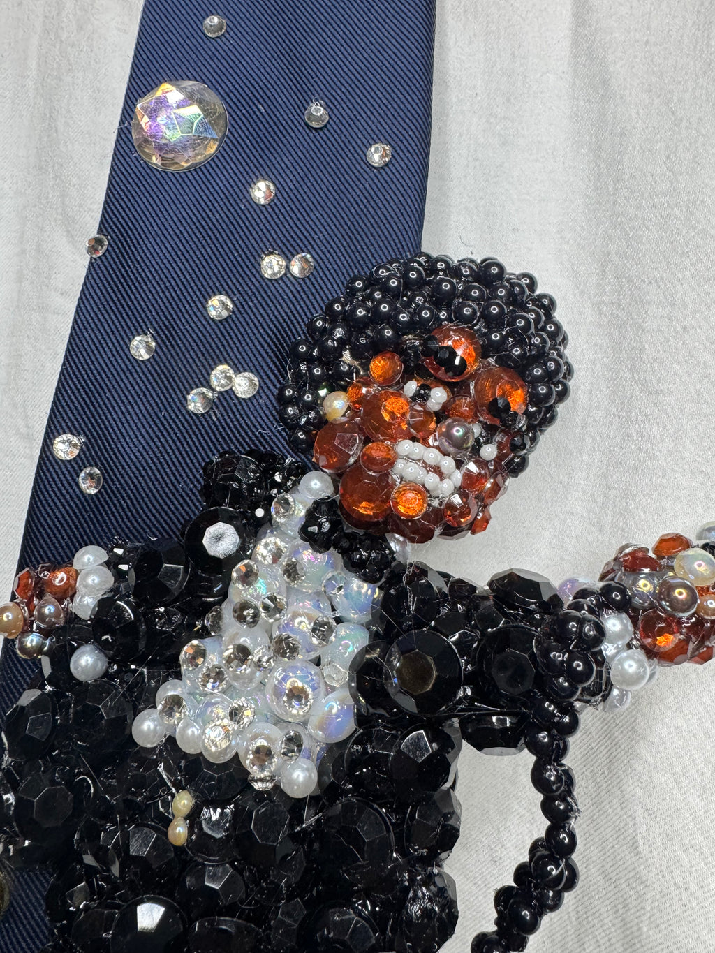 Navy Blue Michael Jackson Pointing Mic to Crowd Pose DSTYGE Destiny Tour 1979 Tie