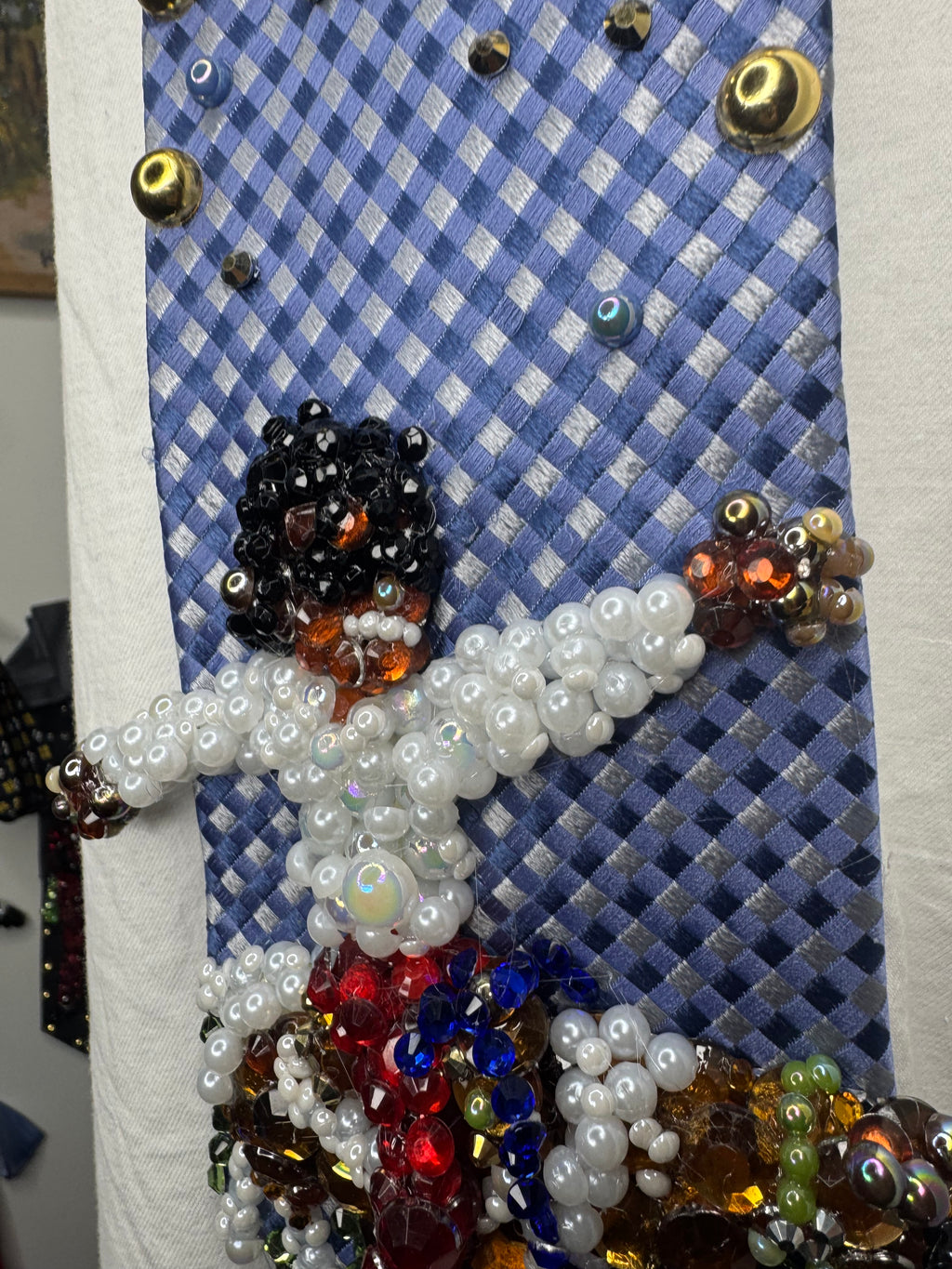 Blue Michael Jackson Smiling Being Free While Horseback Riding Tie