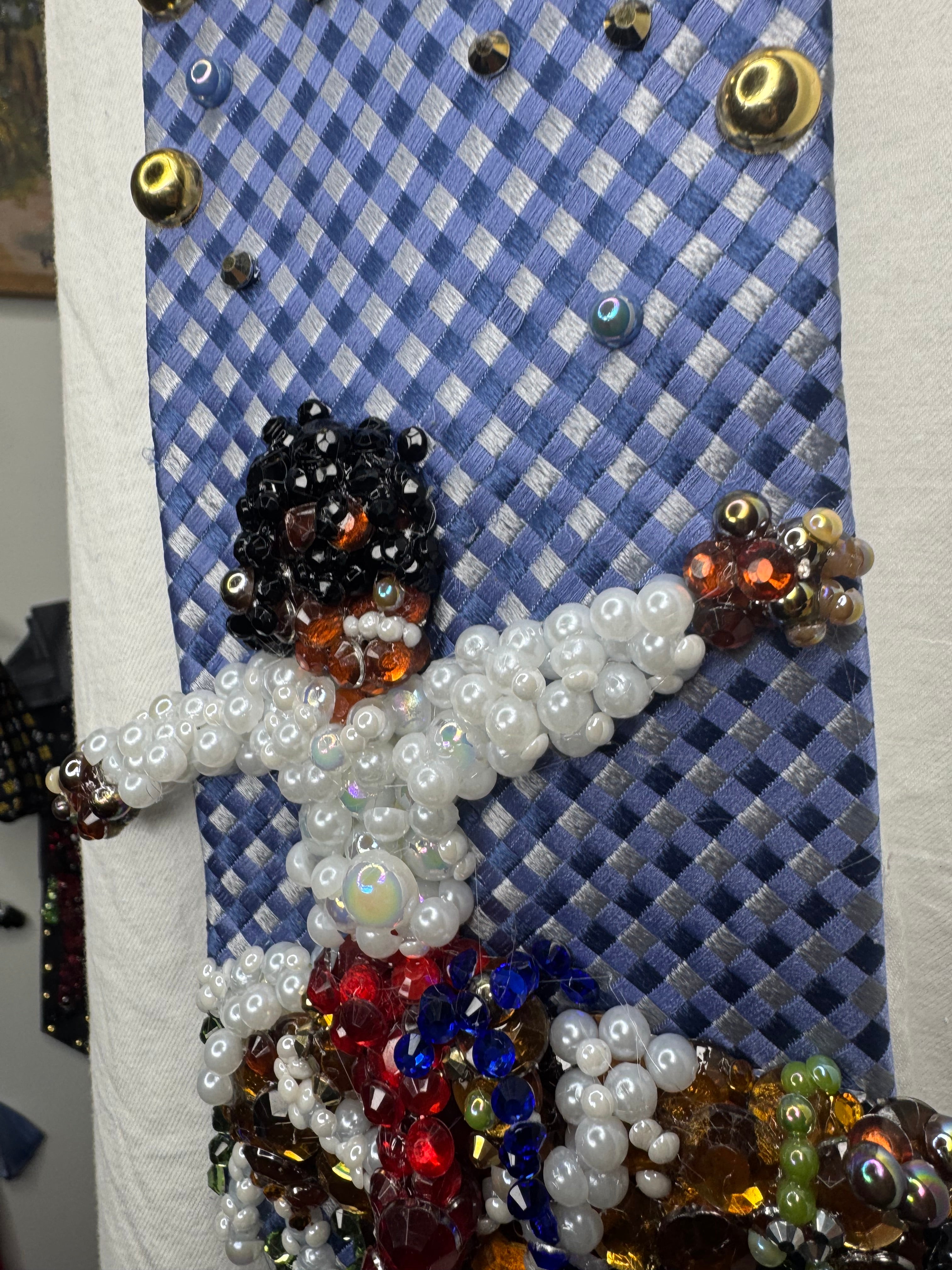Blue Michael Jackson Smiling Being Free While Horseback Riding Tie