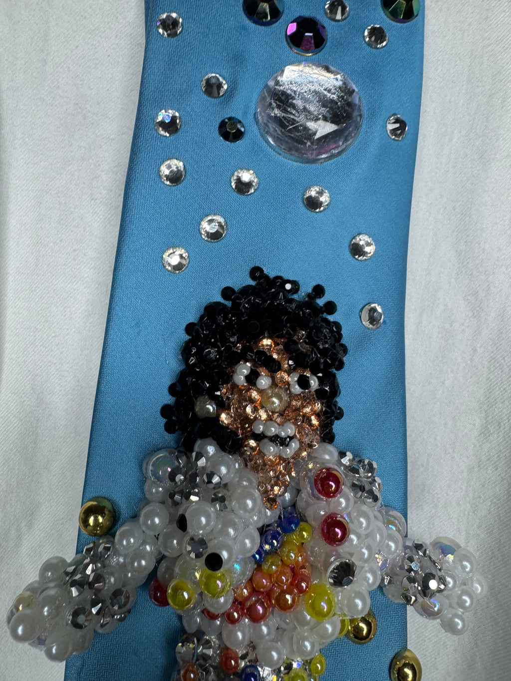 Sky Blue Michael Jackson in Captain EO Hitting Fist Balled Star Body Pose and Fuzzball Tie