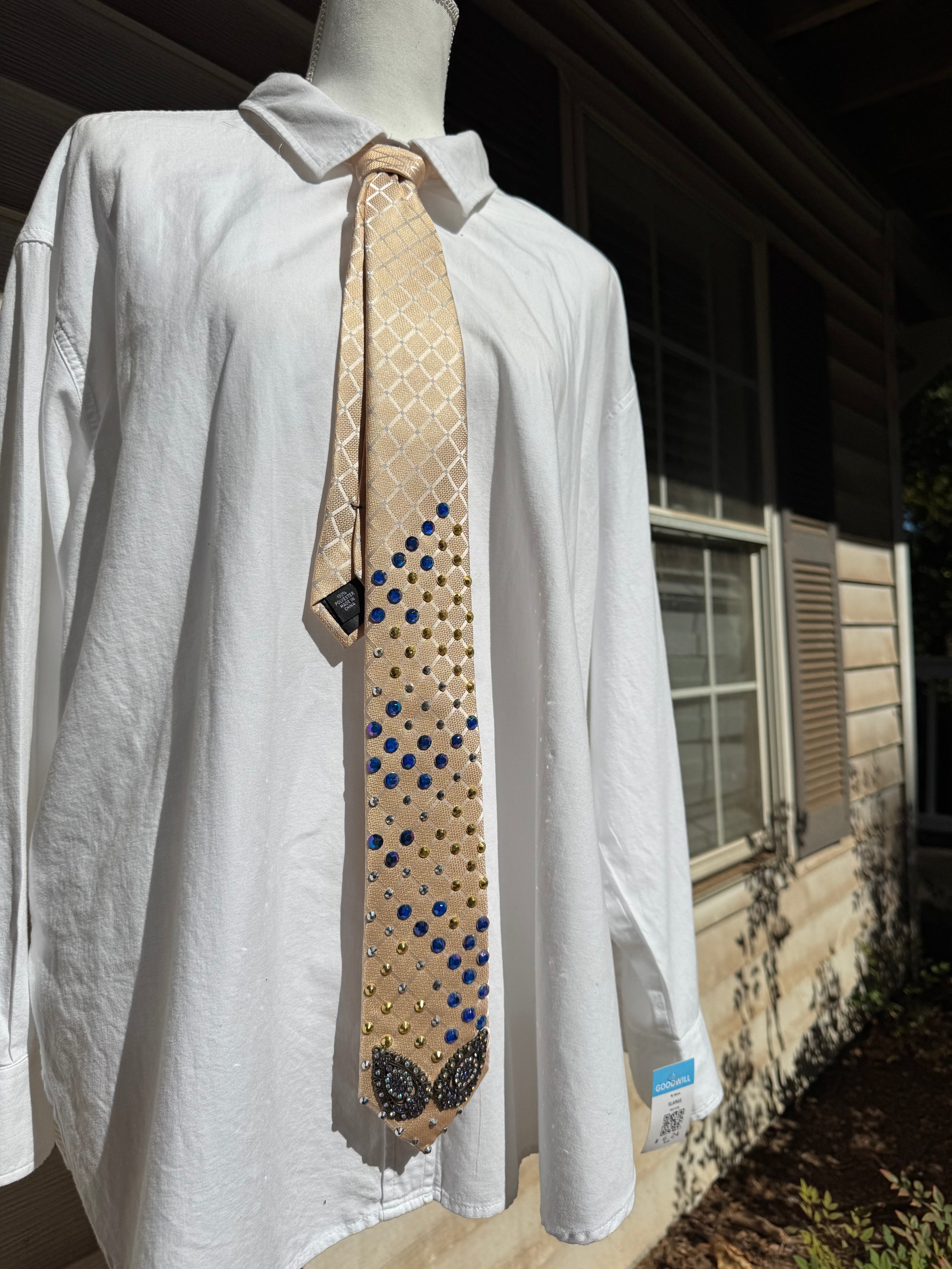 Beige Charmed Lemur Cat Eyes High Class Royalty Tie
