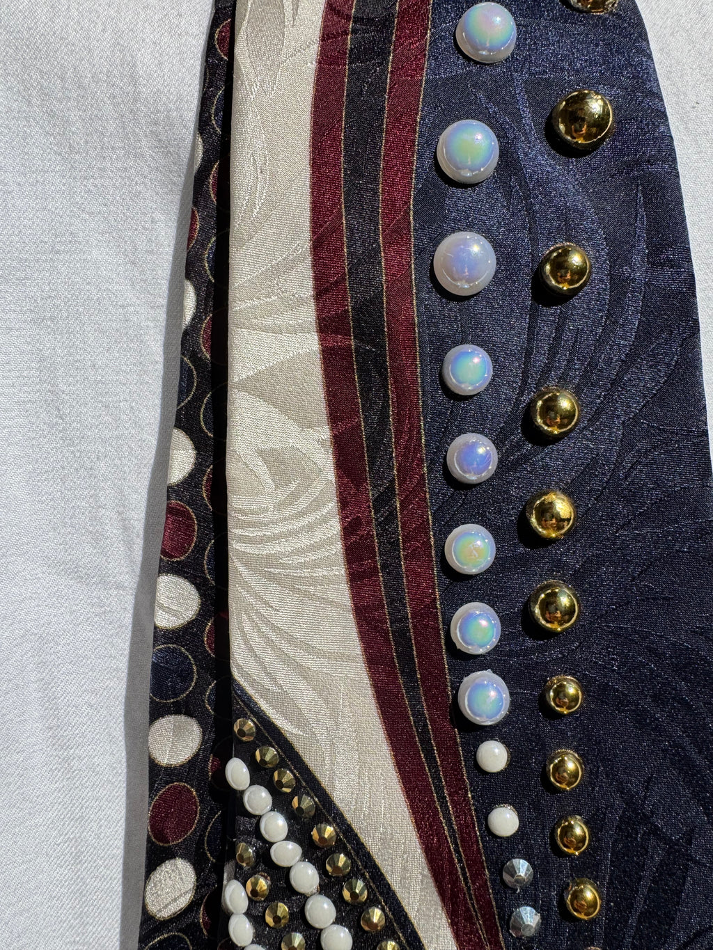 Navy Blue and Burgundy Infinity Road Bowling Tie