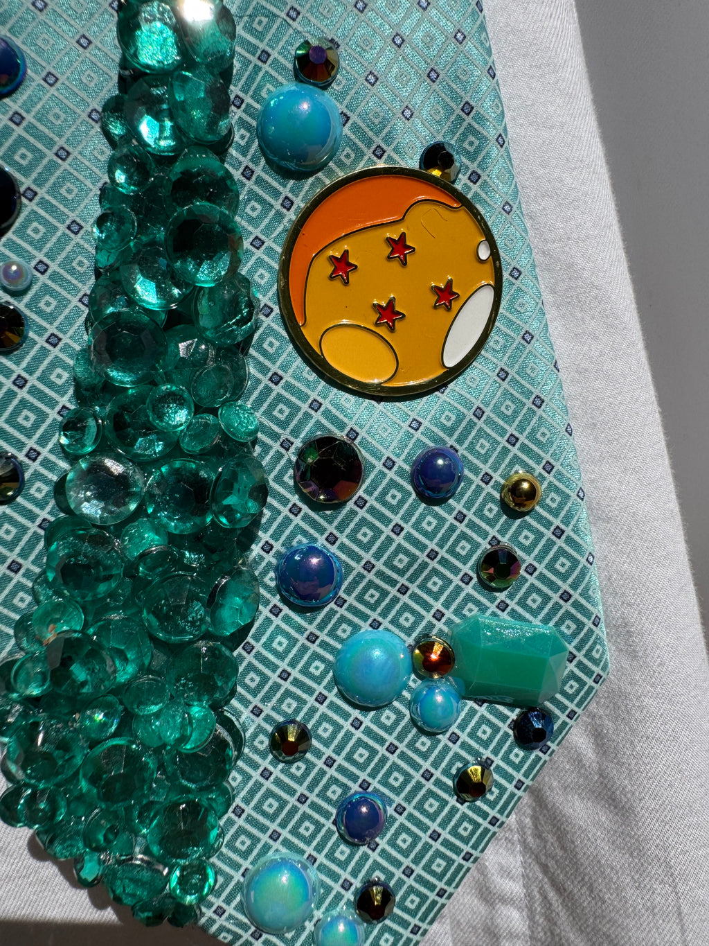 Light Turquoise Super Saiyan Blue Vegeta Blasting Dragon Ball Z Anime Tie