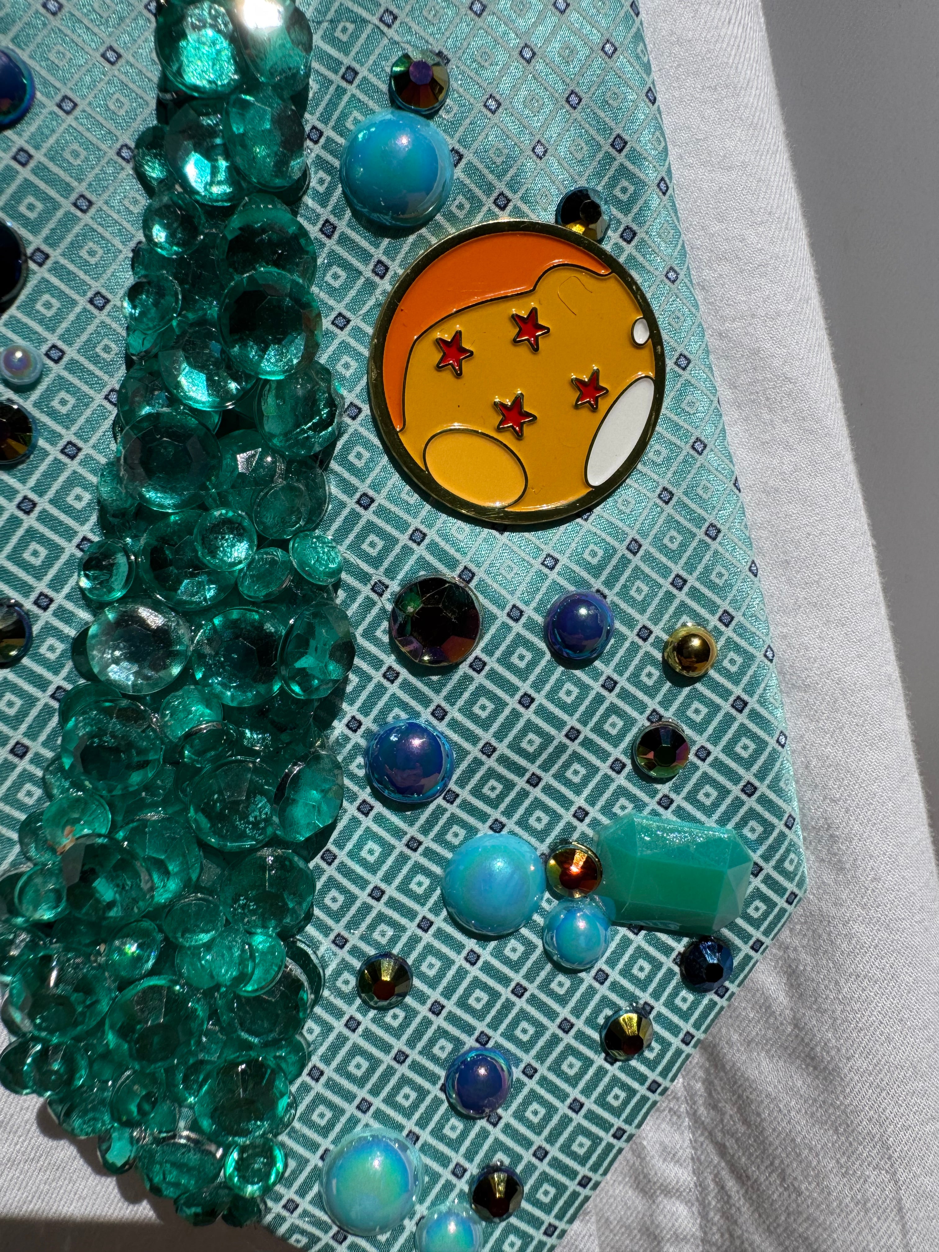Light Turquoise Super Saiyan Blue Vegeta Blasting Dragon Ball Z Anime Tie