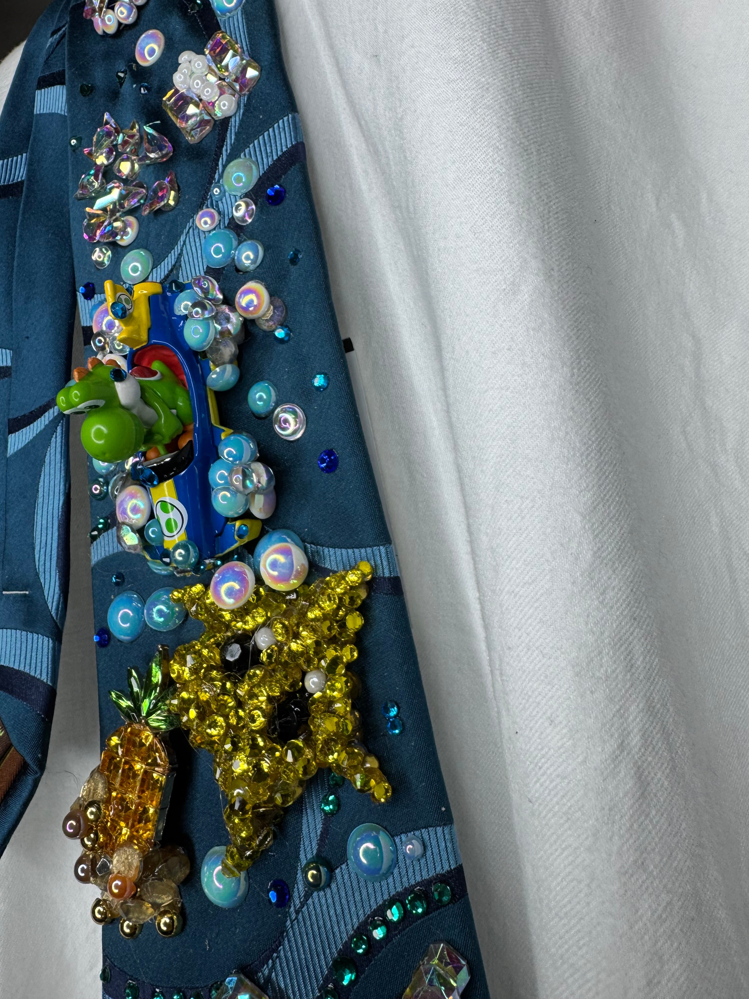 Blue Yoshi Chasing Star Item Underwater on Cheep Cheep Beach 200cc Mario Kart Tie